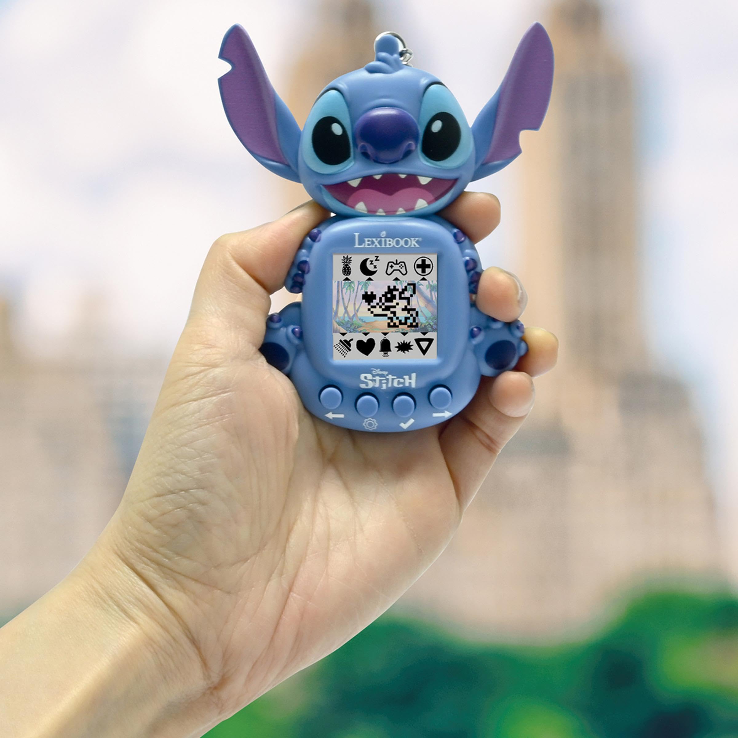 LEXIBOOK Disney Stitch My Best-e Portable Games Console | Interactive Pet Care | 8 Game Categories 4