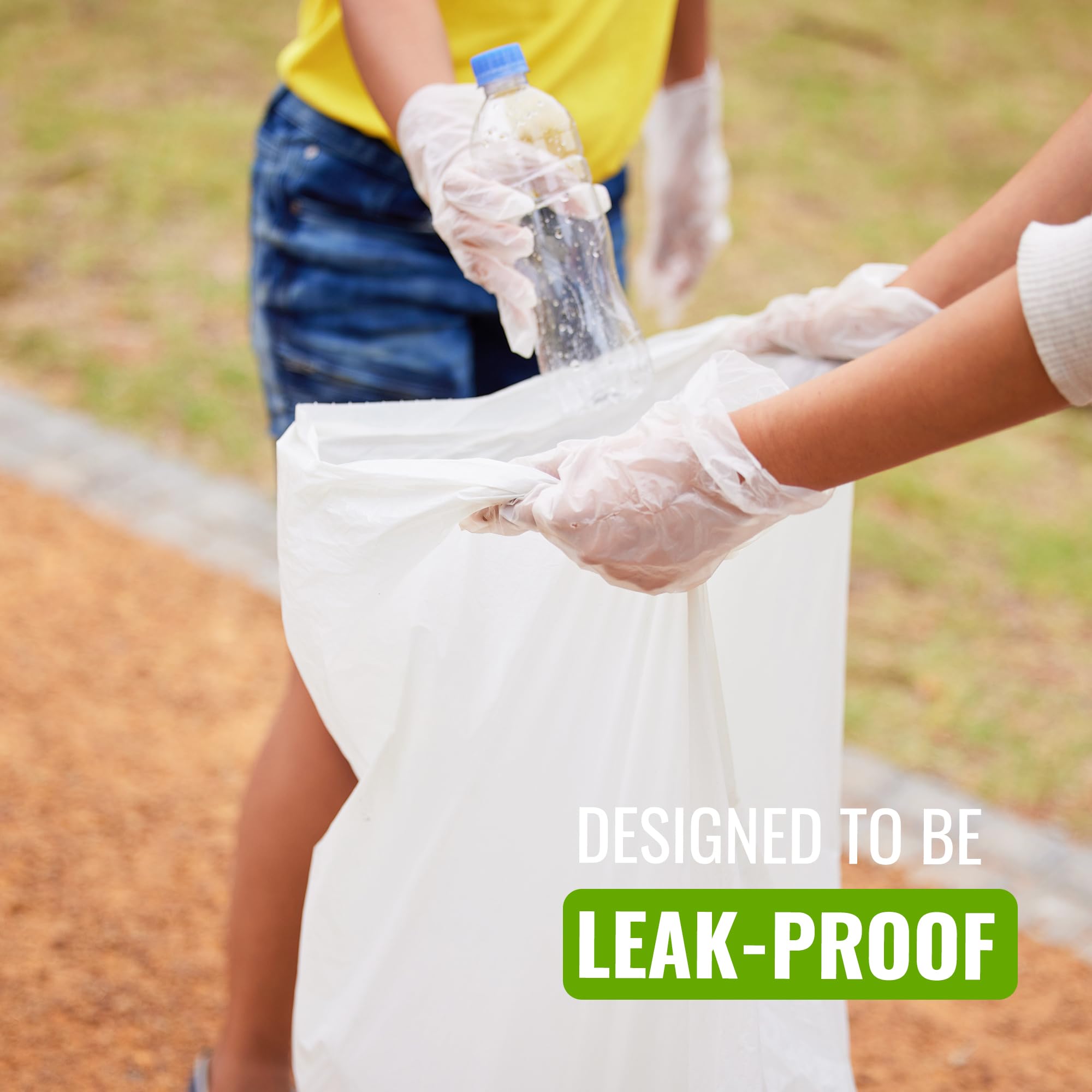 EcoBag 40 Pack Heavy Duty White Bin Liners - 100L - 22 Microns - Extra Strong 4