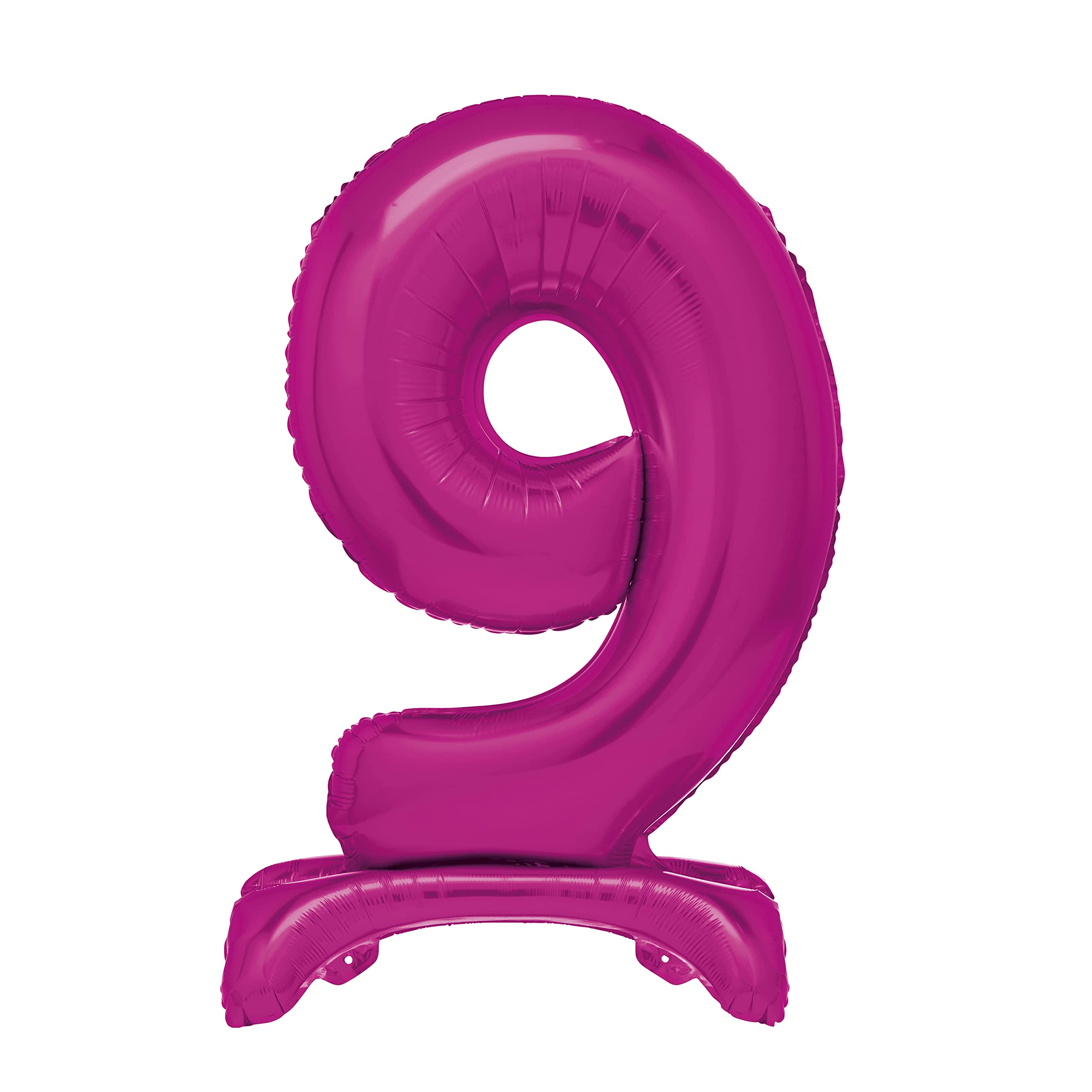 Unique Hot Pink Standing Number 9 Foil Balloon 30" - Party Decor 1
