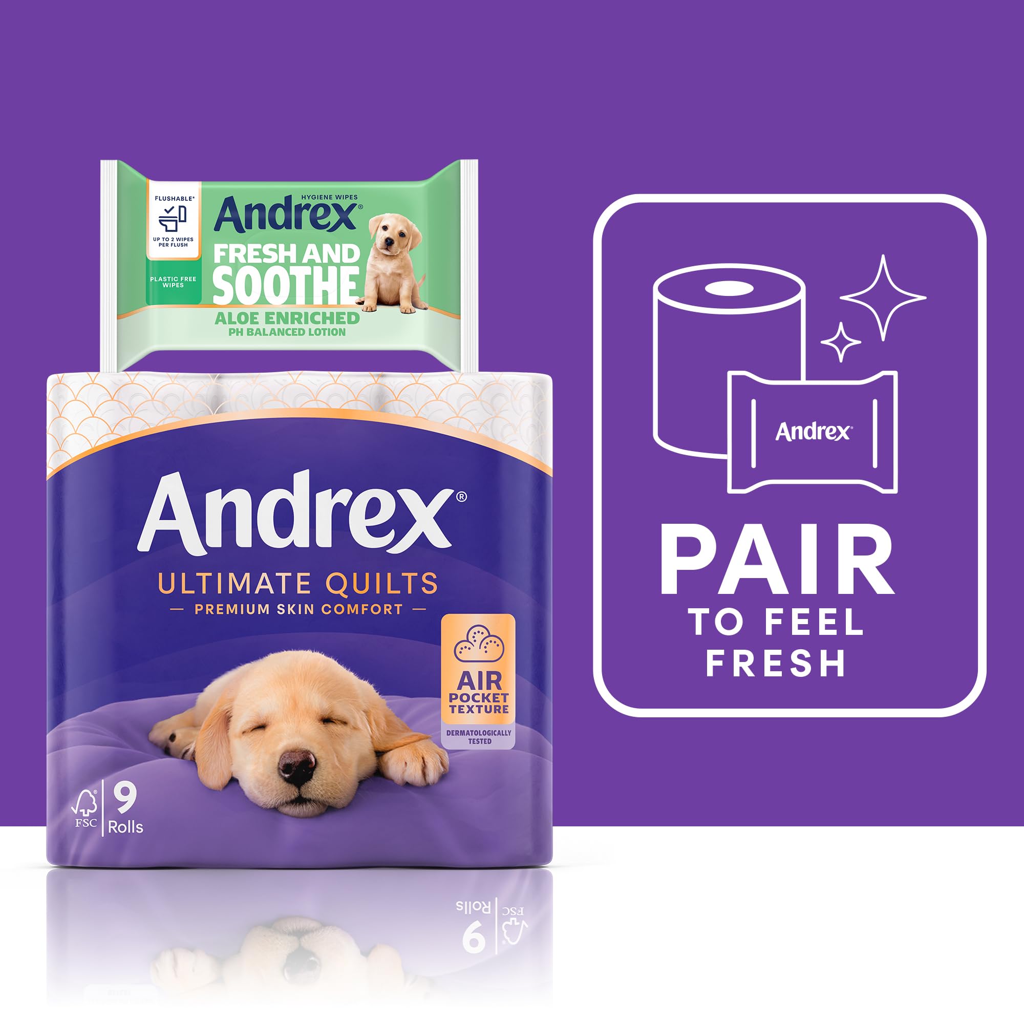 Andrex Supreme Quilts Mega Toilet Roll - 9 Rolls (13.5 Standard Rolls Equivalent) 15