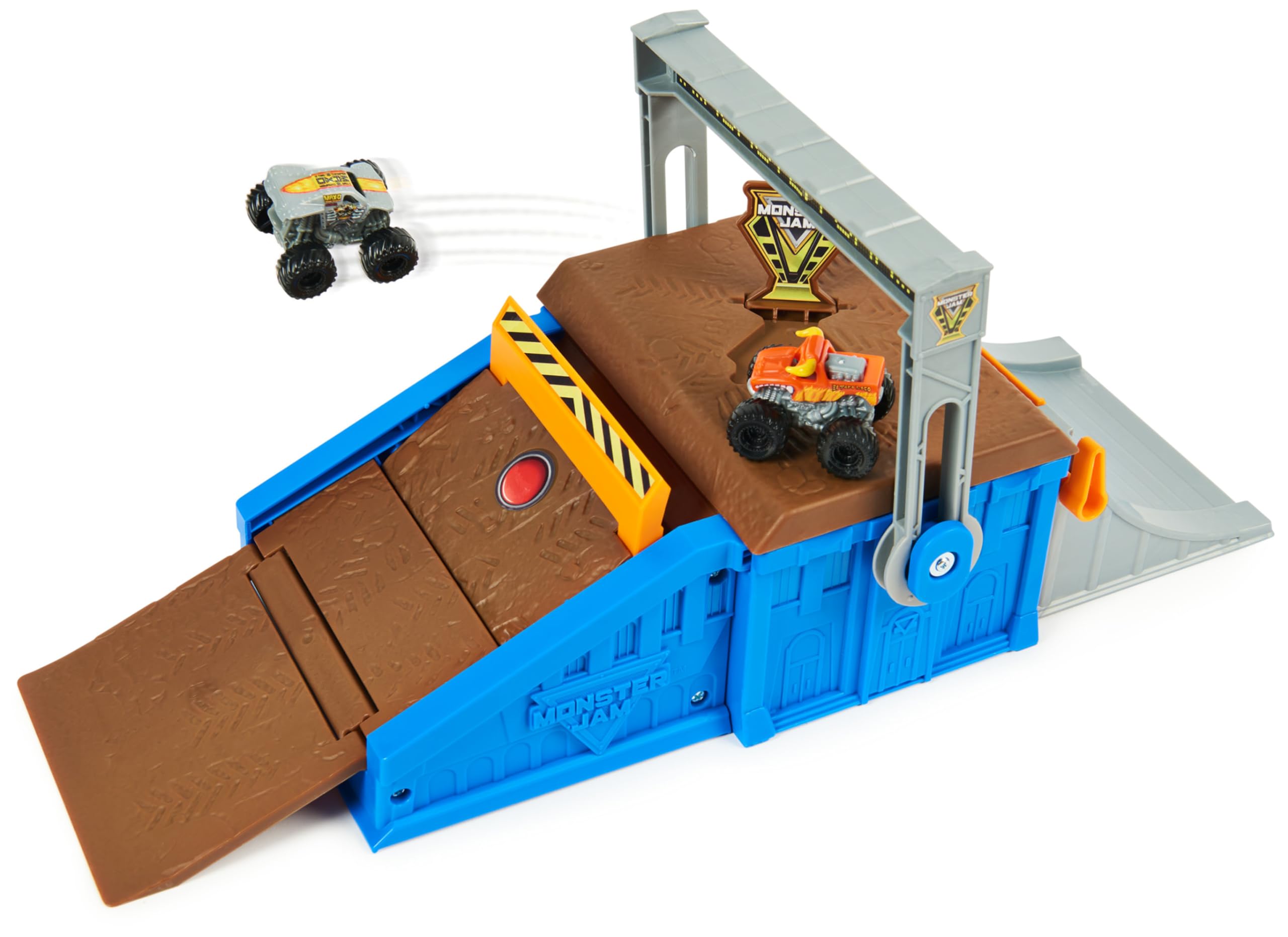 Monster Jam Mini Freestyle Flip Arena Playset - Includes 2 Trucks, Ages 3+ 20