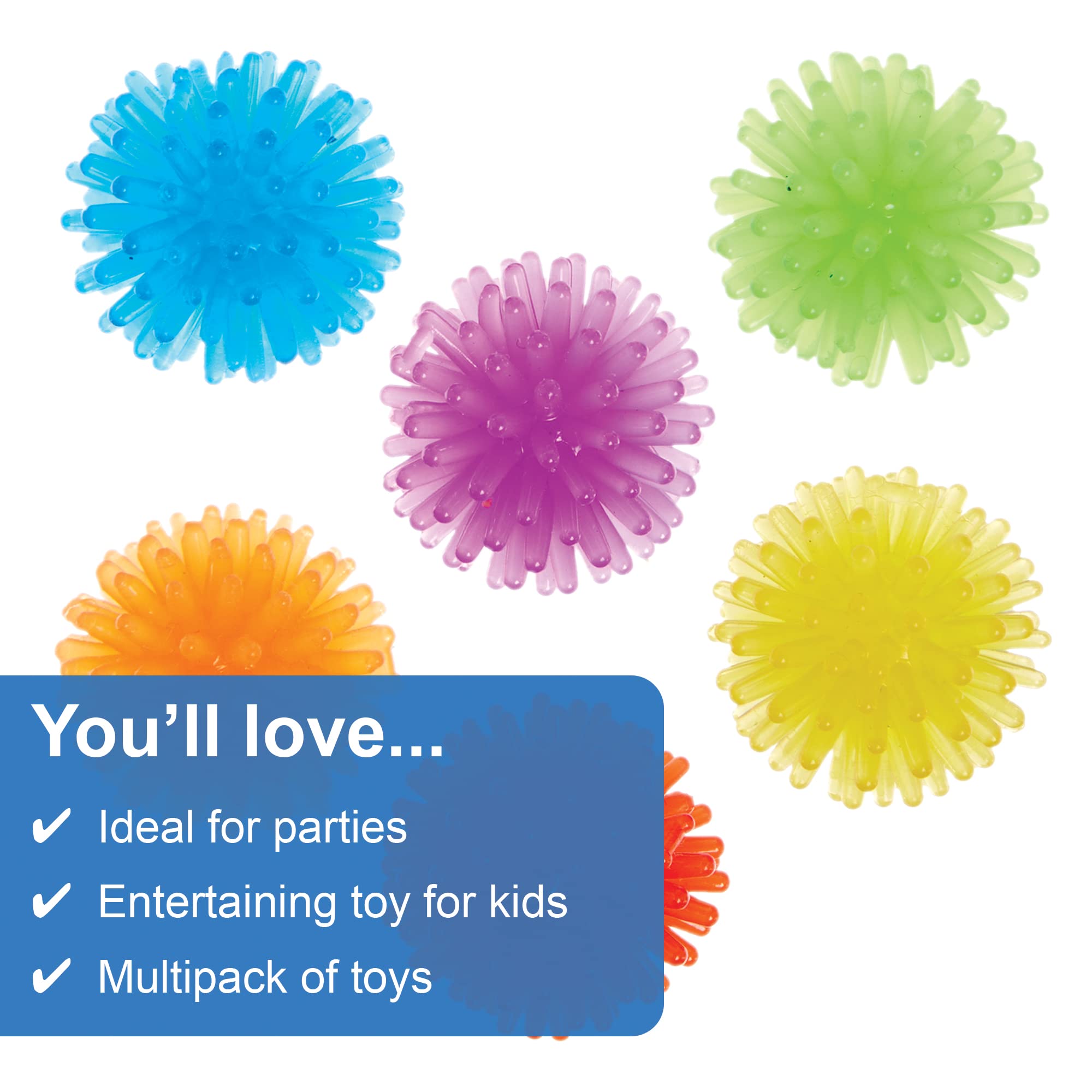 Baker Ross - Rainbow Colours Hedgehog Balls Squeeze Toy Pack of 12 4