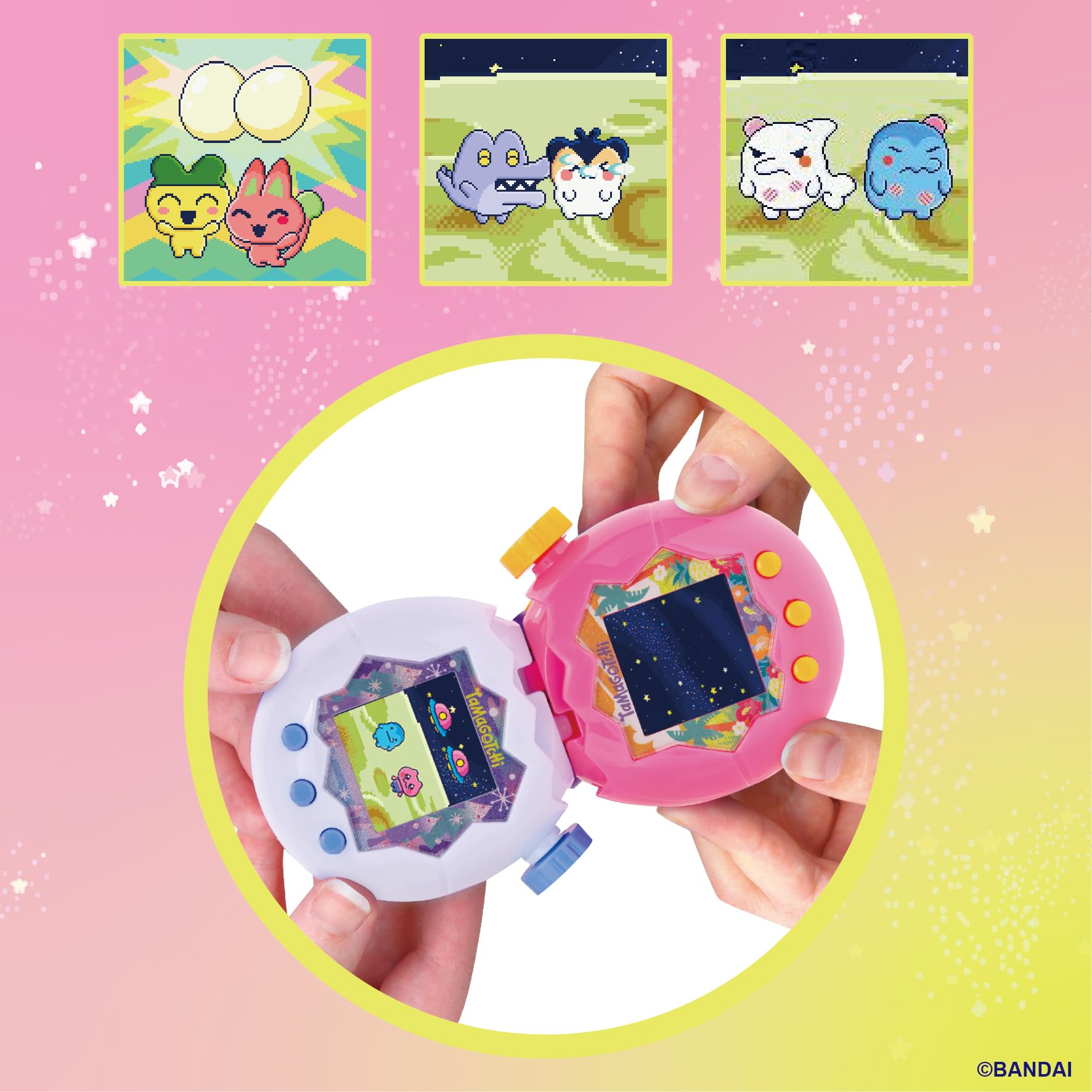TAMAGOTCHI Paradise Electronic Pet - Orange Tropics Shell | 50+ Characters | Connectable 4