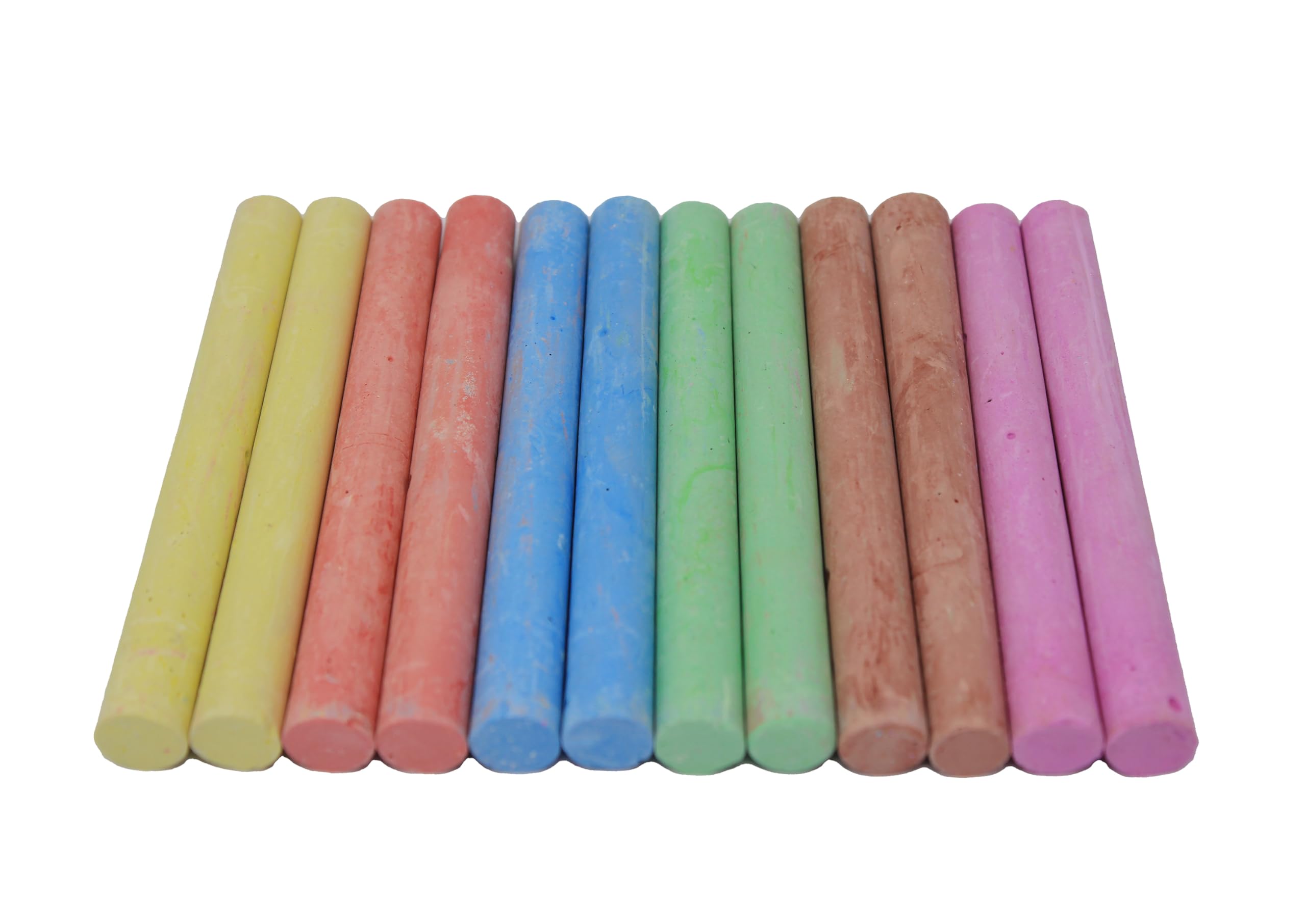 Bright Ideas Assorted Colour Chalk Sticks - 12 Pack, 8cm Length, Non-Toxic Gypsum 3