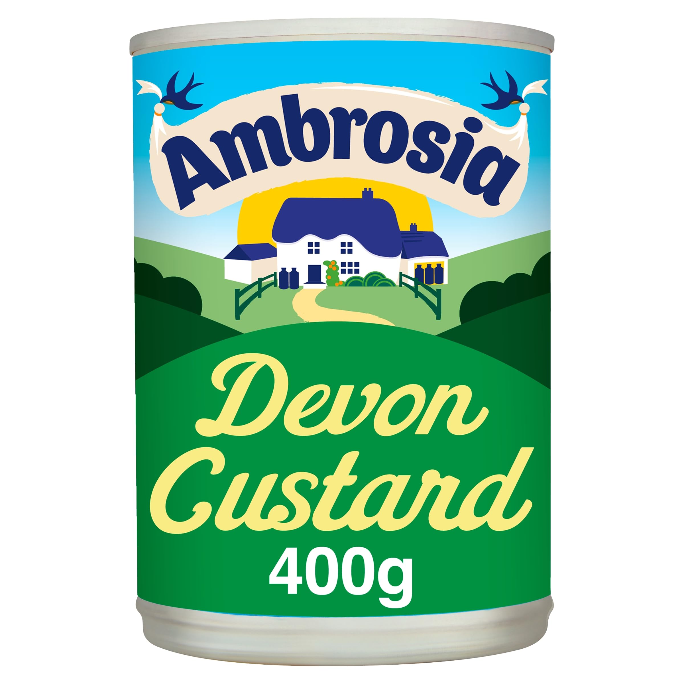 Ambrosia Devon Custard - Creamy Traditional Ready-to-Eat Dessert | 400g Can (Pack of 12)