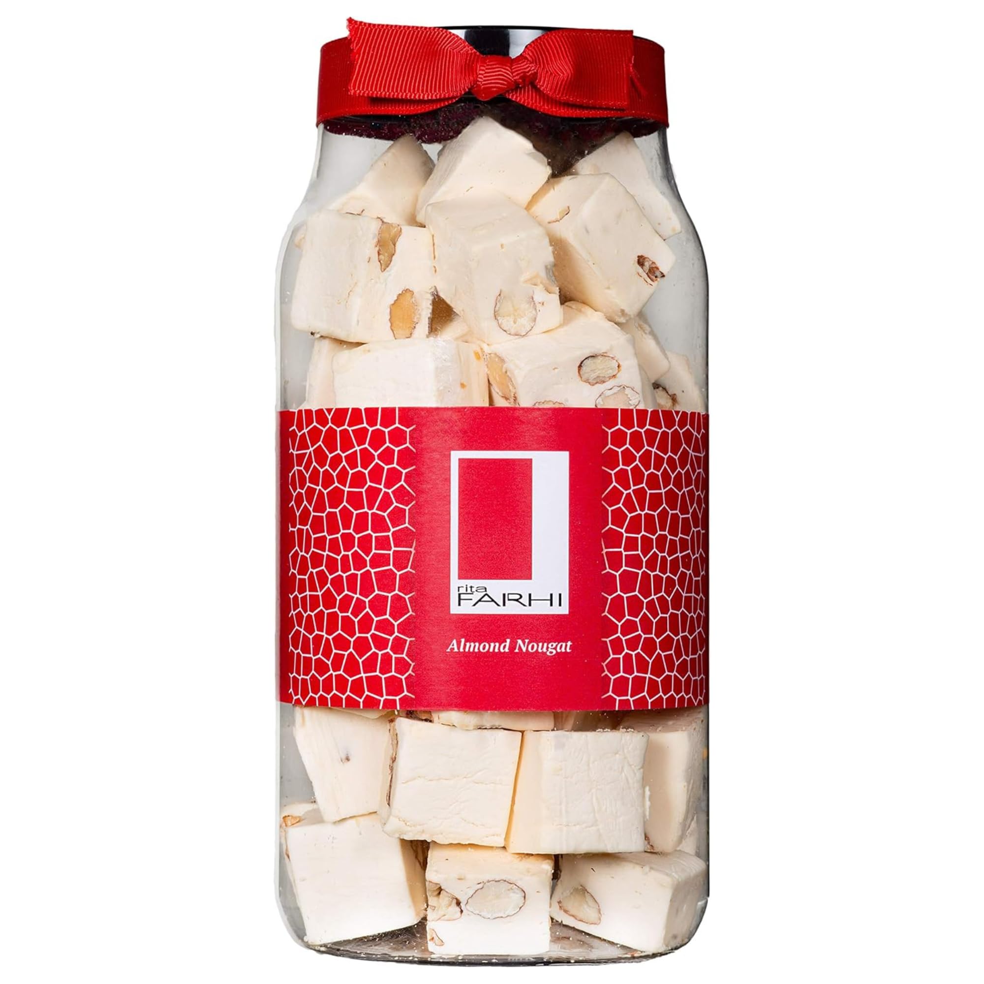Rita Farhi Traditional Almond Nougat - Soft & Chewy Honey Recipe | 500g Gift Jar 1