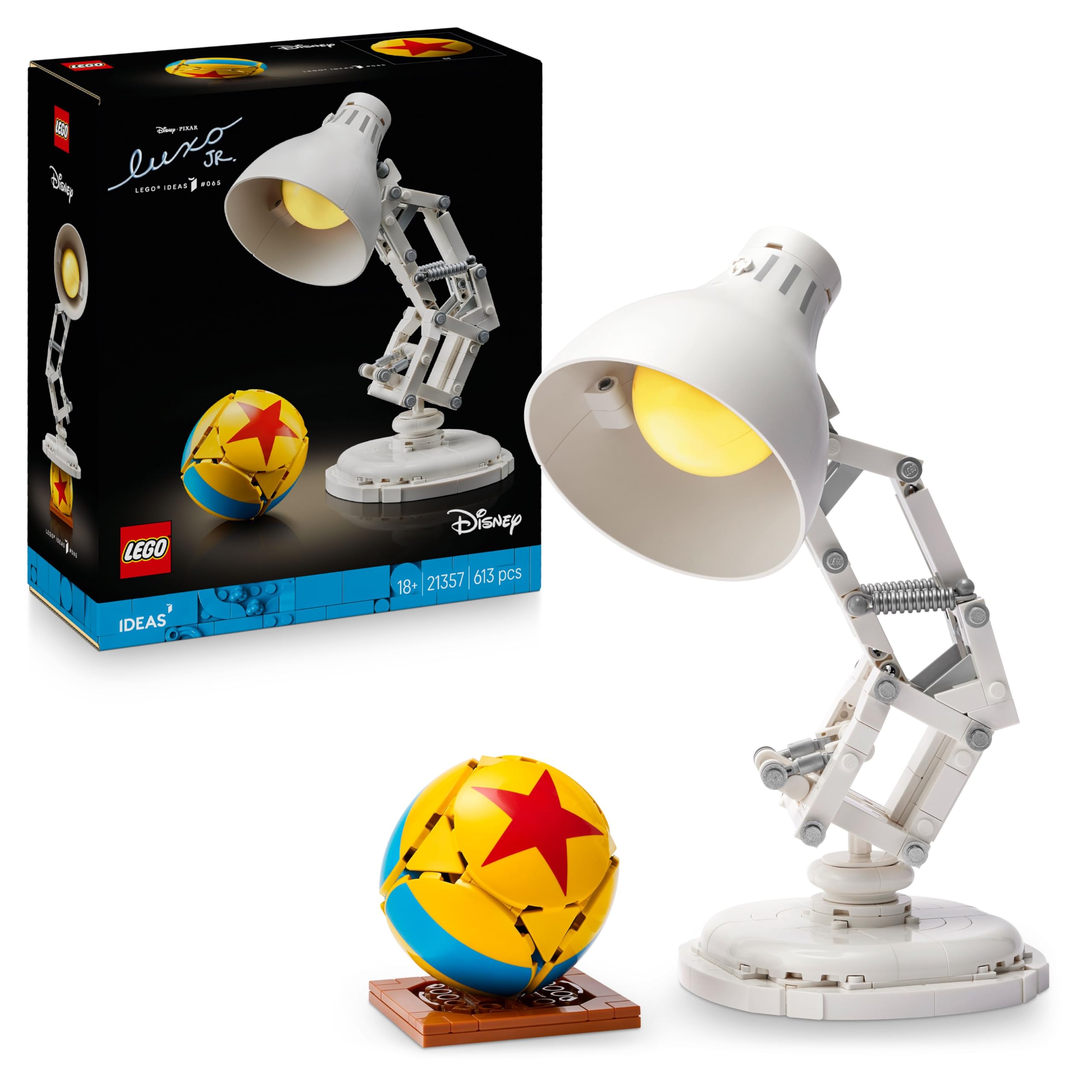 LEGO Ideas 21357 Disney Pixar Luxo Jr. Lamp Building Set for Adults | Ages 18+