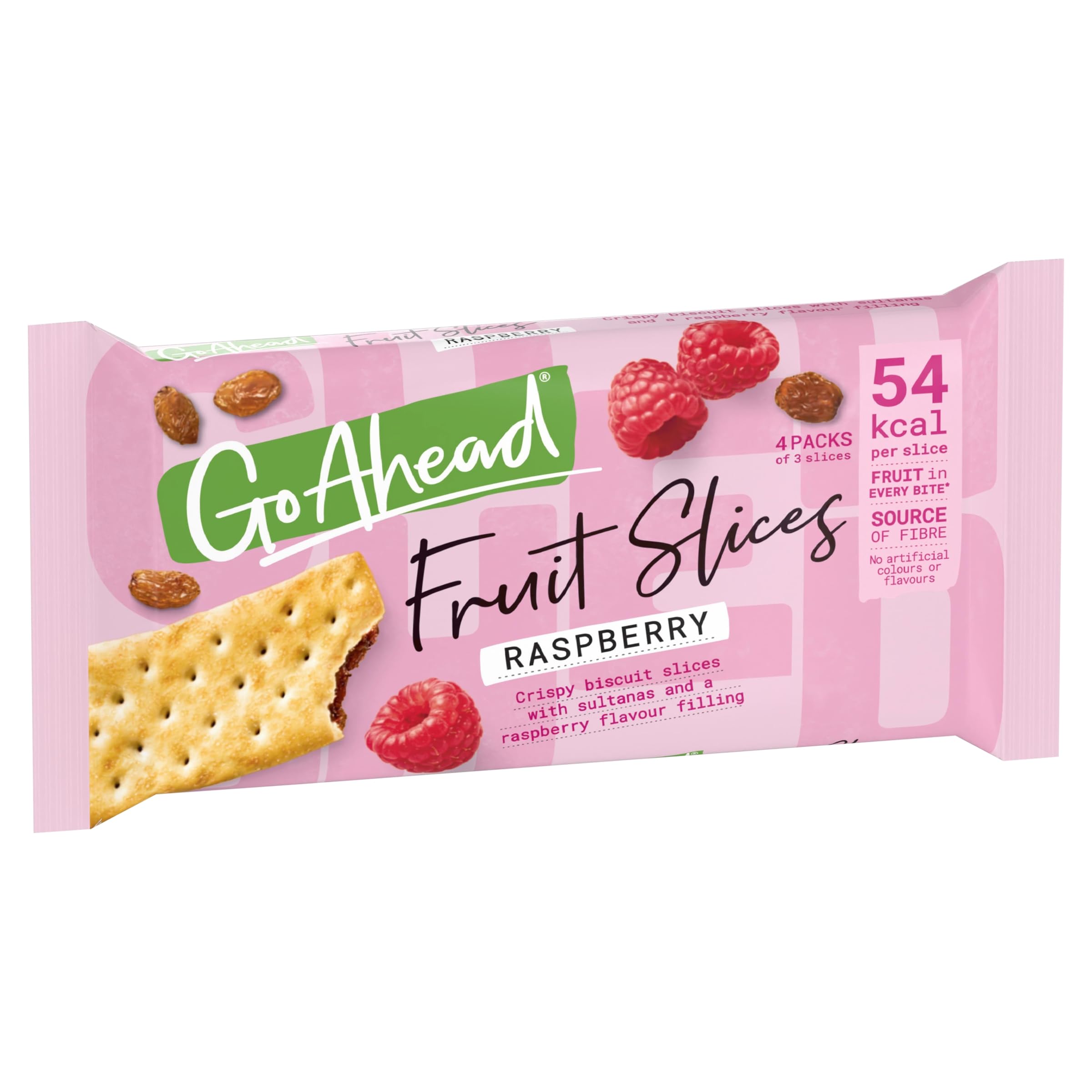 Go Ahead Raspberry Crispy Fruit Slices Snack Bars - 4 x 43.6 g Multipack 2