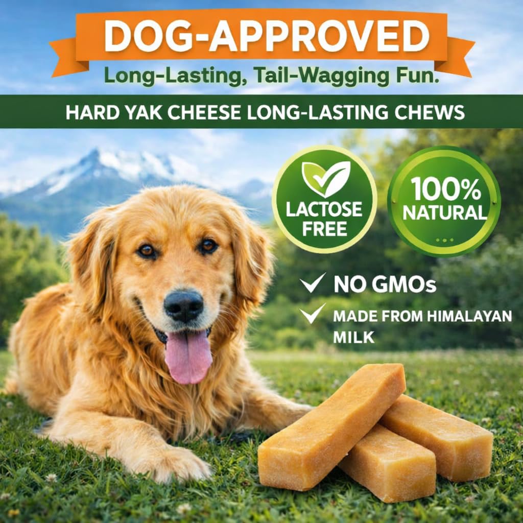 SUPA PAWS Yak Cheese Dental Sticks - High Protein | Grain-Free | All Dog Sizes | 6 Pieces Small Yak Chews