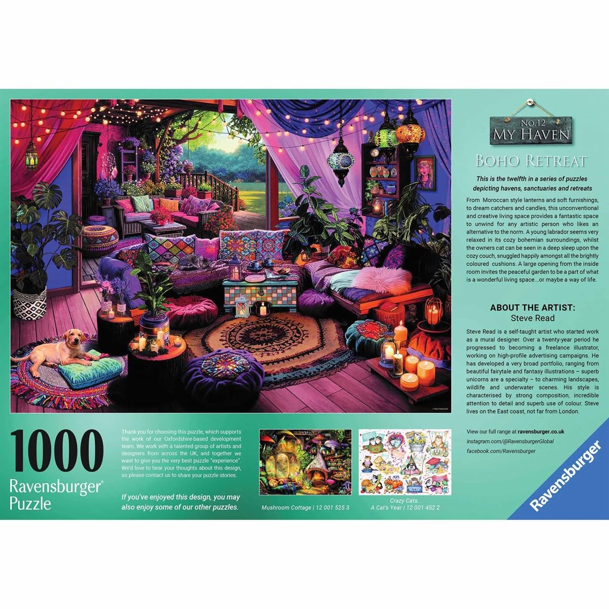 Ravensburger - My Haven No. 12 Boho Retreat 1000 Piece Jigsaw Puzzle 3