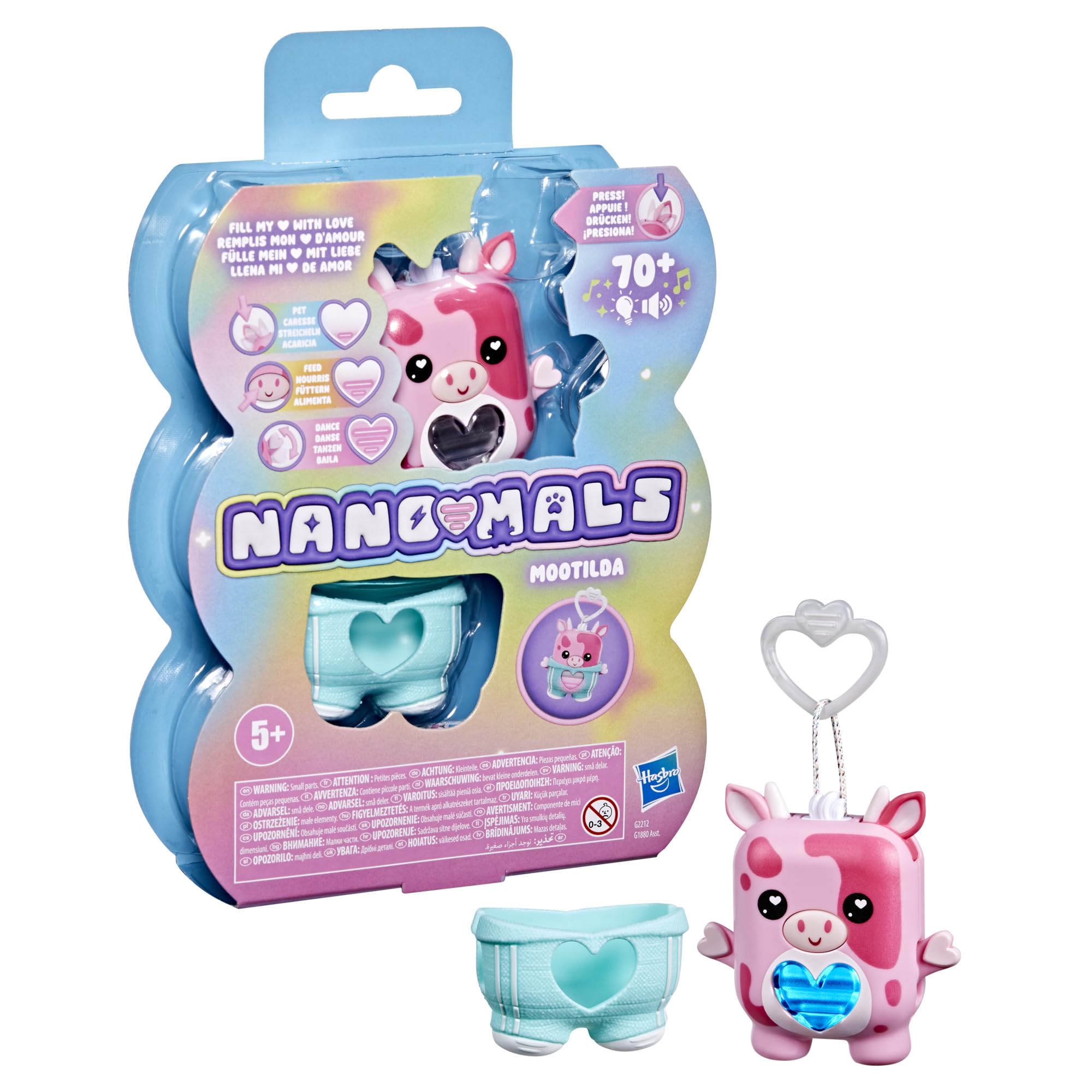 Hasbro Nano-Mals Mootilda the Pink Cow - Electronic Fidget Pet for Kids 5+ 8