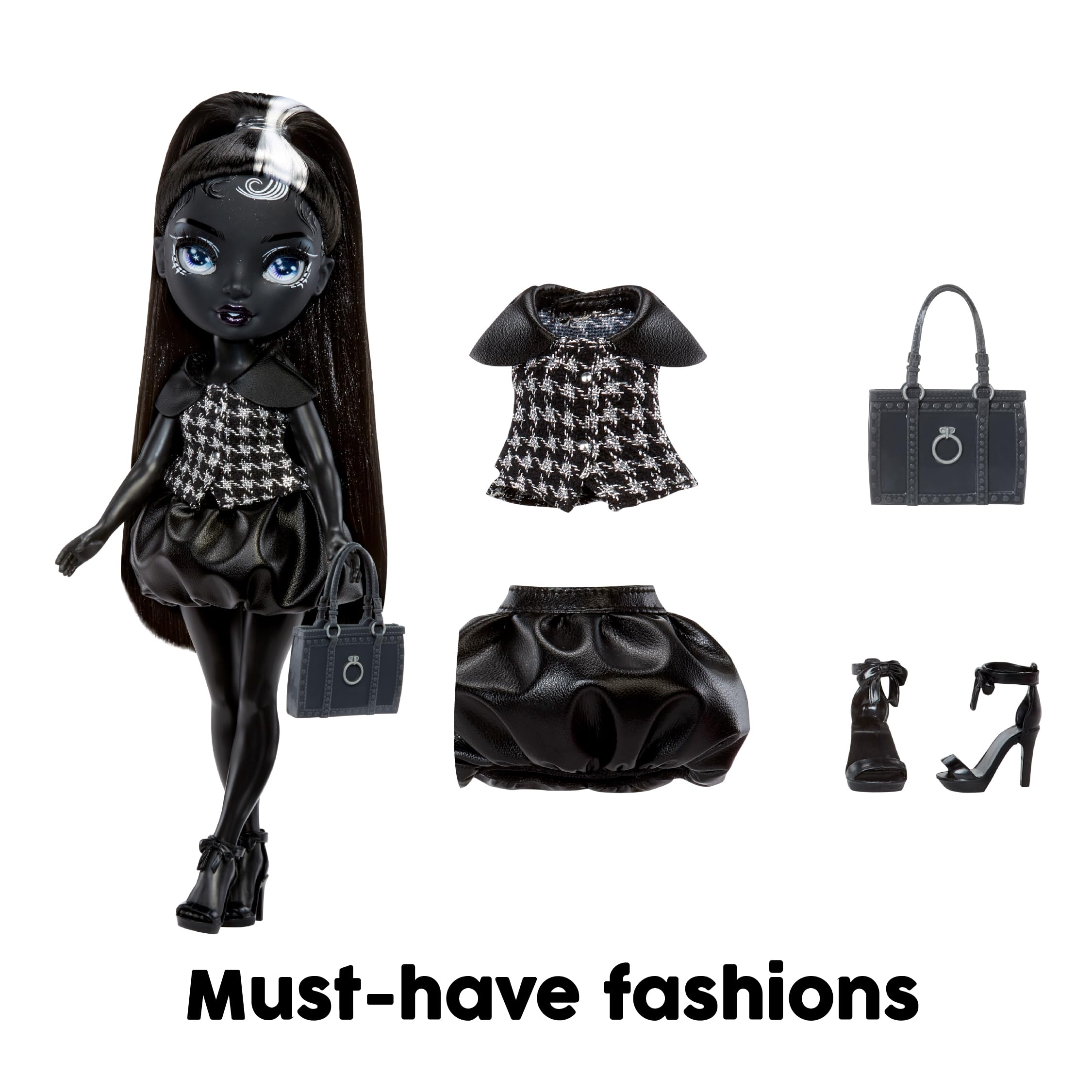 Rainbow High Heather Grayson Shadow High 28cm Fashion Doll with Handbag, Black and White Ponytail, Posable Figure 8