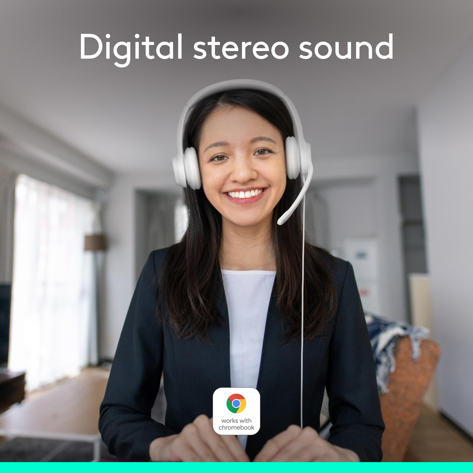 Logitech H390 Wired USB Headset with Noise-Cancelling Mic for PC, Chromebook, Laptop - Stereo Sound, In-line Controls, 1.9m Cable 11