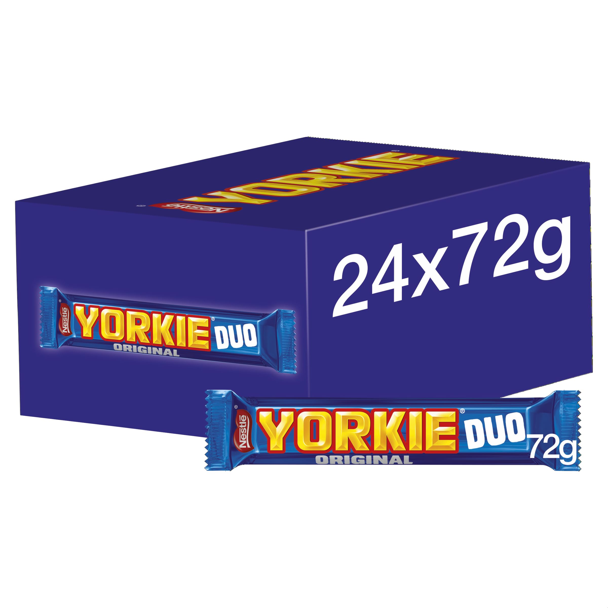 Yorkie Duo Milk Chocolate Bars 72g (Pack of 24) - Creamy Smooth Chunky Chocolate 1
