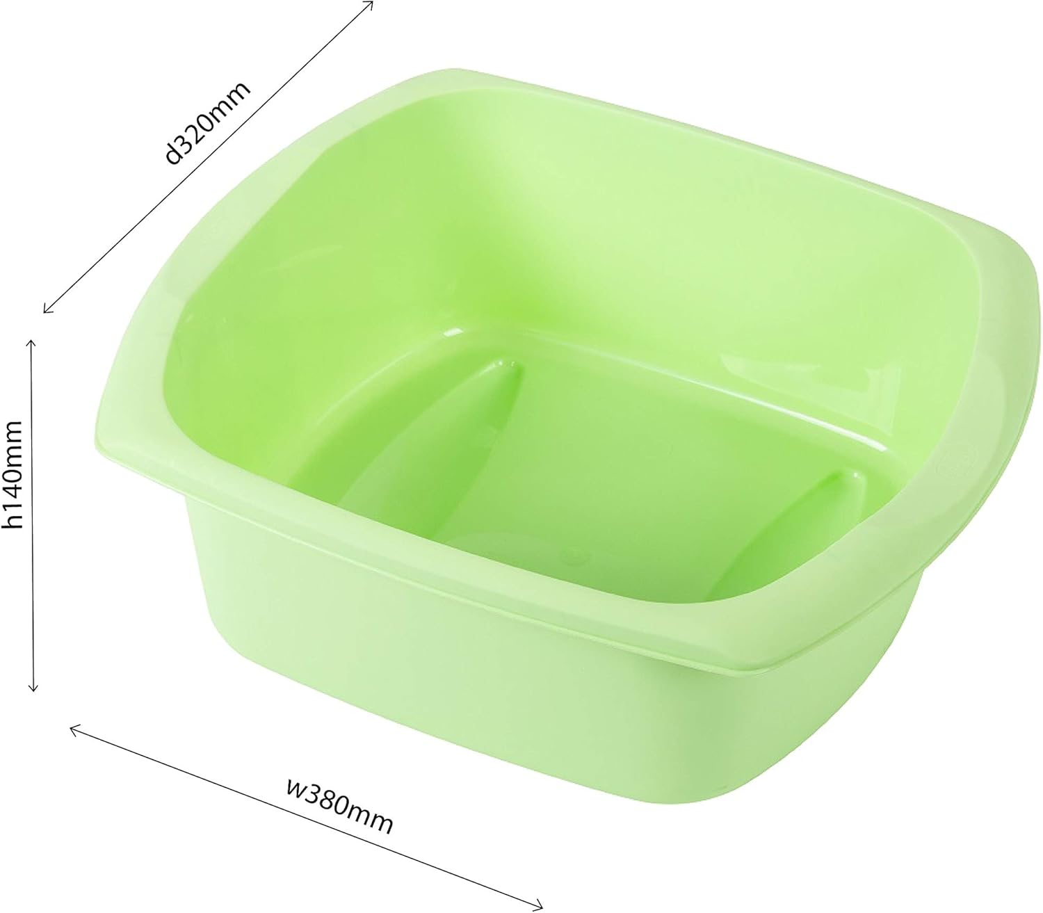 Addis - Large Rectangular Washing Up Bowl, 9.5L, Metallic Silver 4