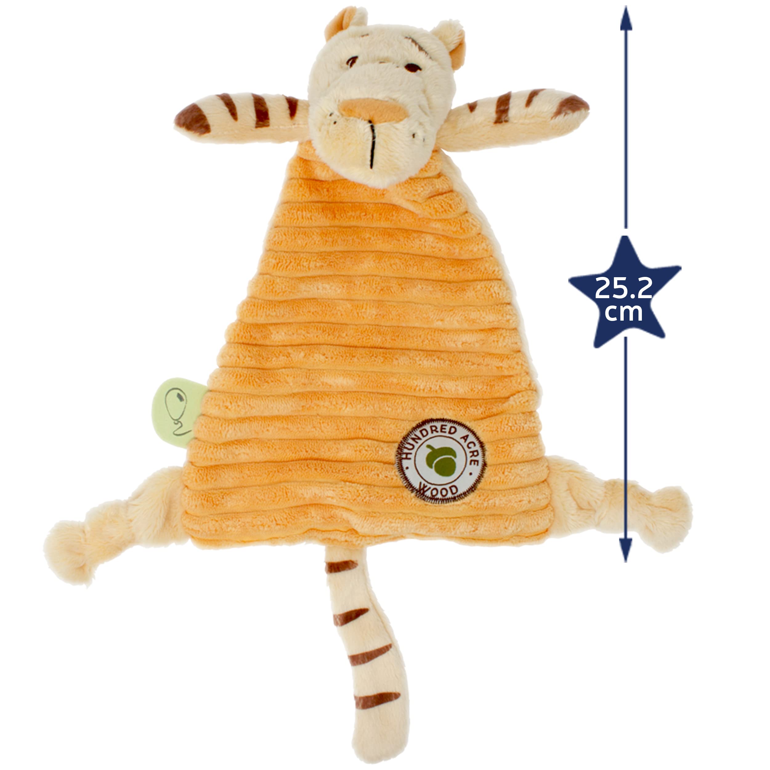 Rainbow Designs Tigger Comfort Blanket - Super Soft Plush | Suitable from Birth | 28 cm x 26 cm