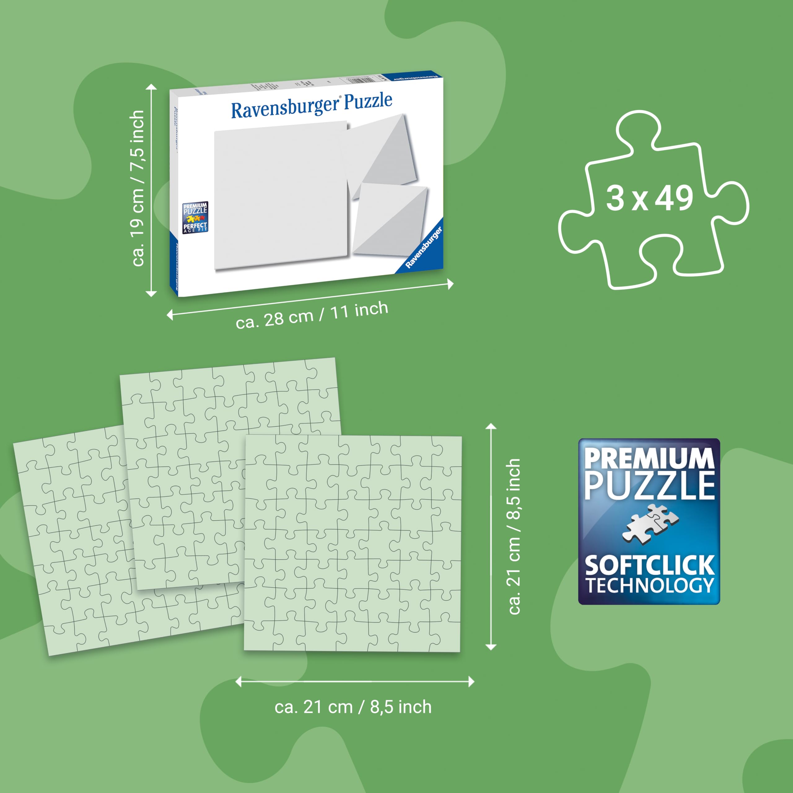 Ravensburger Jungle Fun Jigsaw Puzzle - 3x 49 Pieces | Ages 5+ | 17.8cm x 17.8cm 5