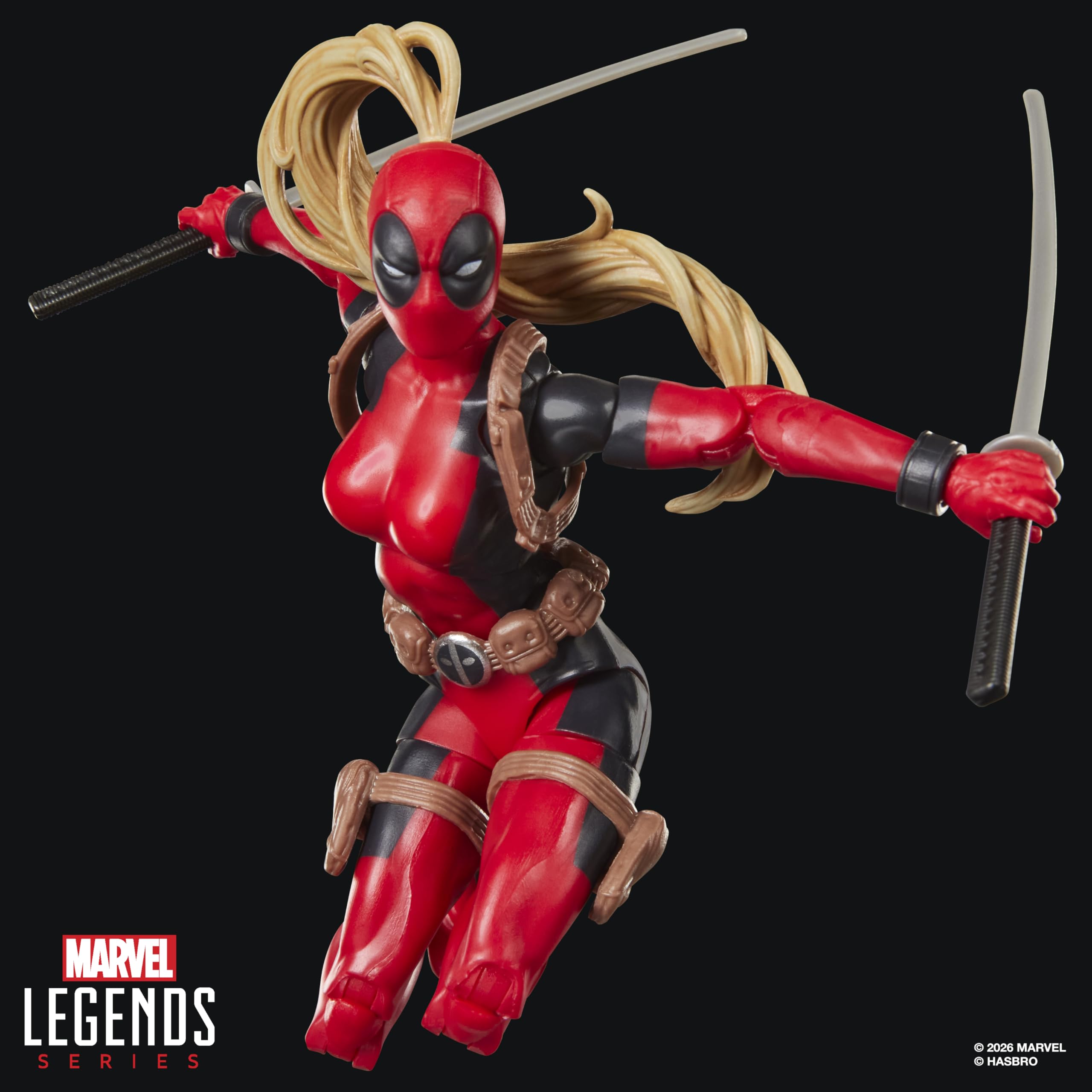 Marvel Lady Deadpool Action Figure - 15cm Scale, Multicolor, Includes 5 Accessories & Build-A-Figure Part 3