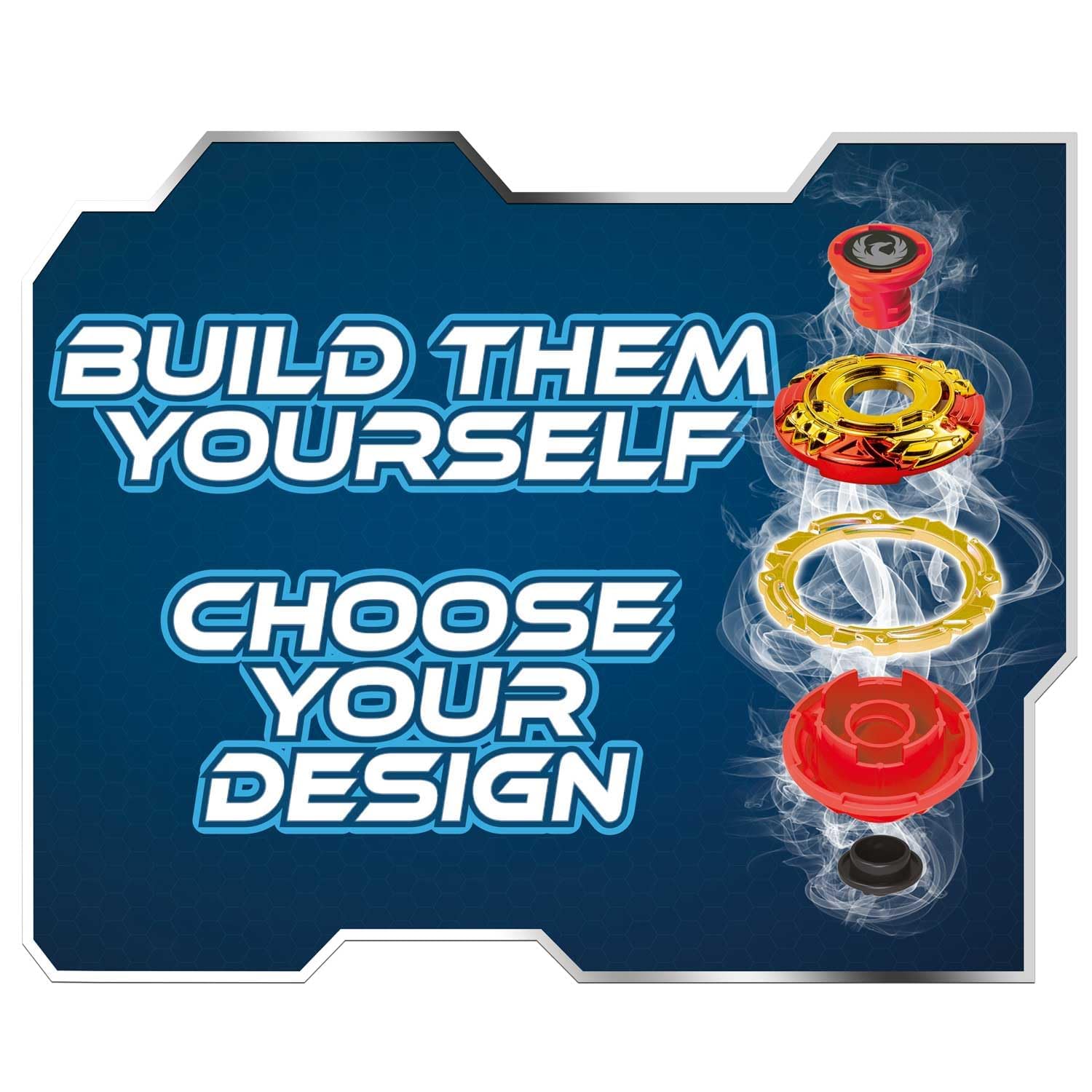 CRAZE Blade XXL Battle Set - 4 Metal Spinning Tops with Launchers | Customizable Tips | Unisex 8+ 6