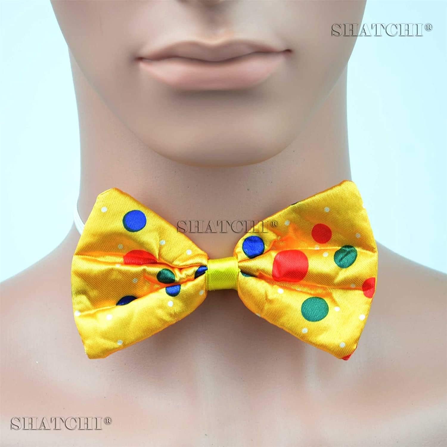 SHATCHI Clown Bow Tie Small Spotted Polka Dots Fancy Dress Party Accessory 7