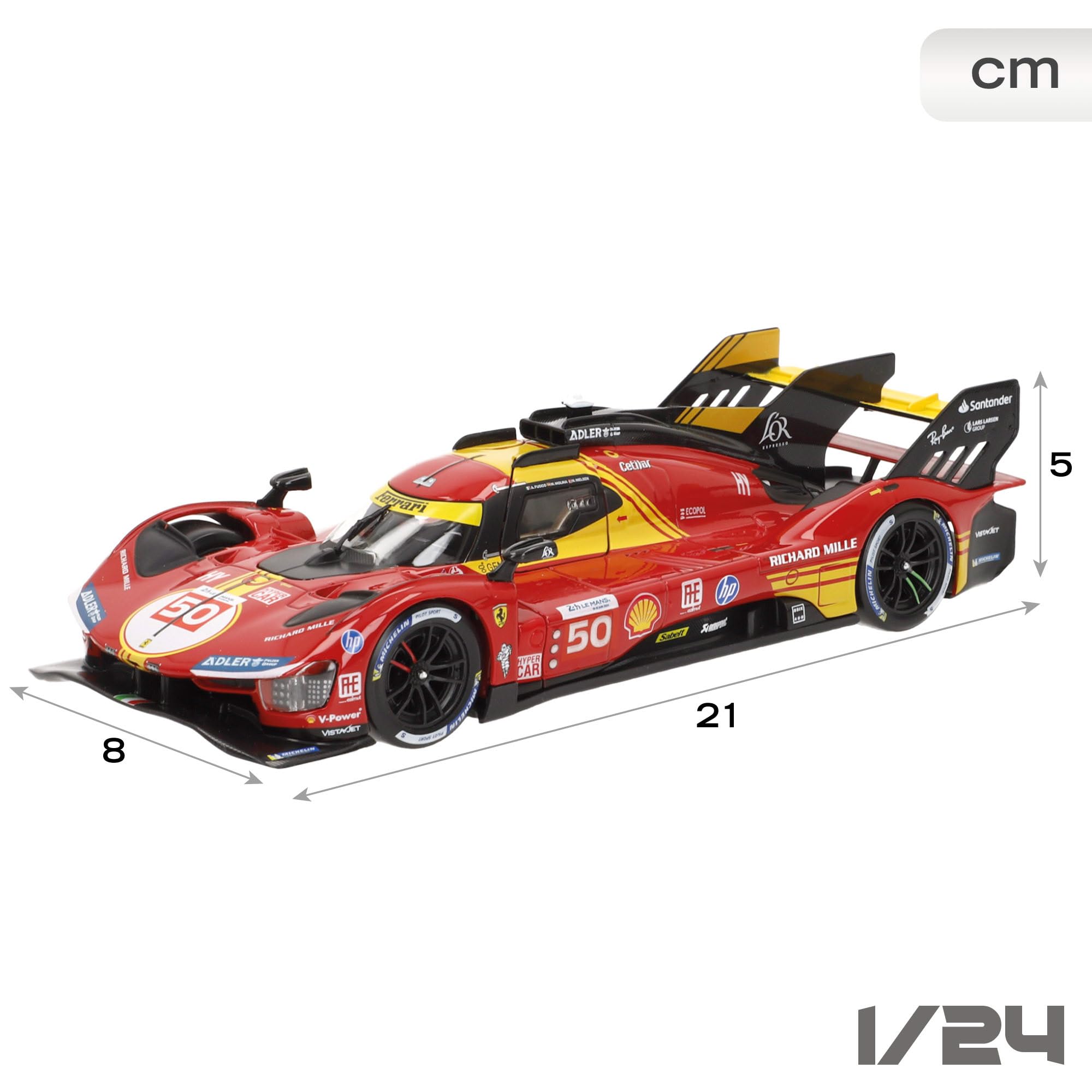 Bburago Ferrari 499P Le Mans Hypercar #50 (2024) Diecast Model - 1:24 Scale 3