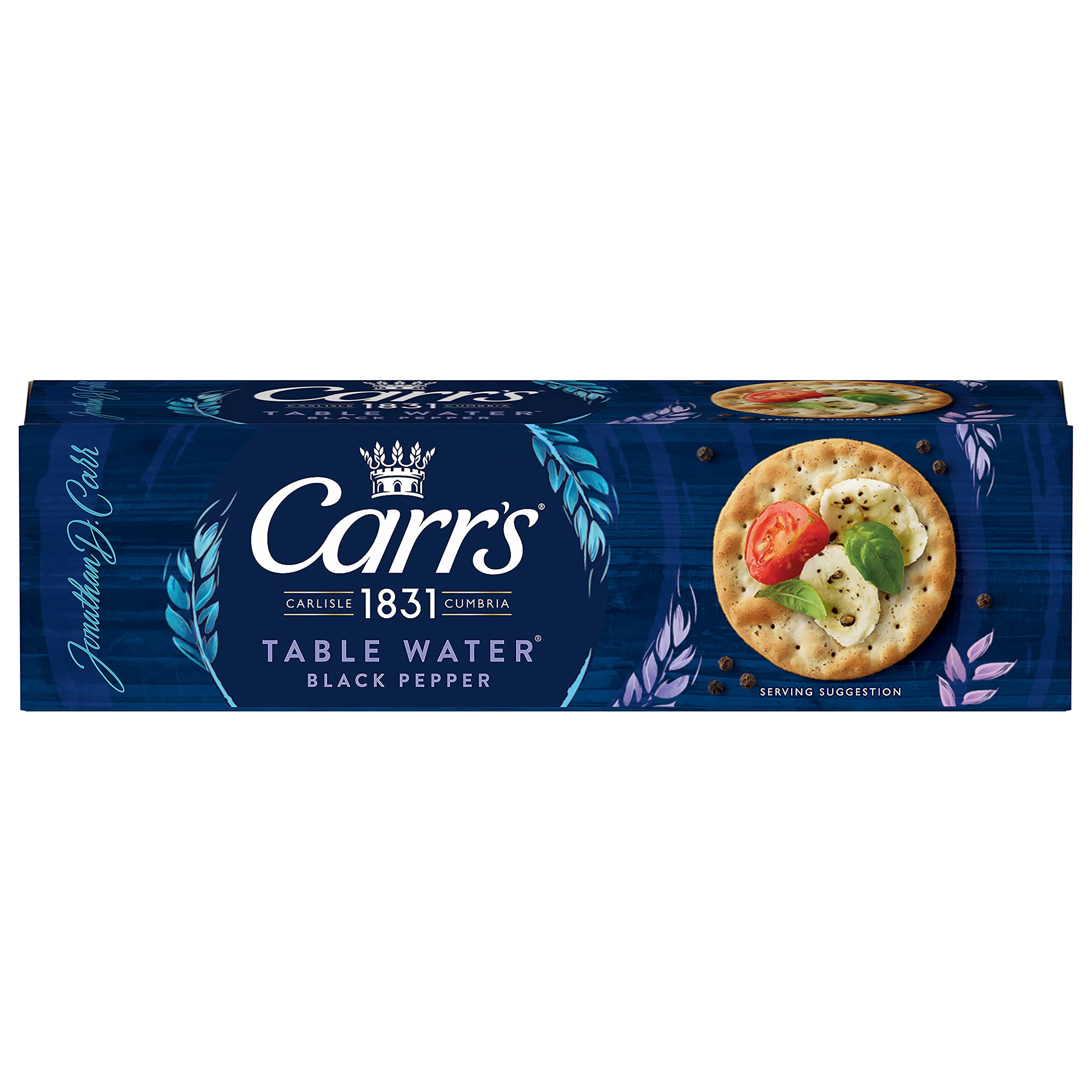 Carr's Table Water Crackers with Black Pepper - Crisp & Light Texture | 125g
