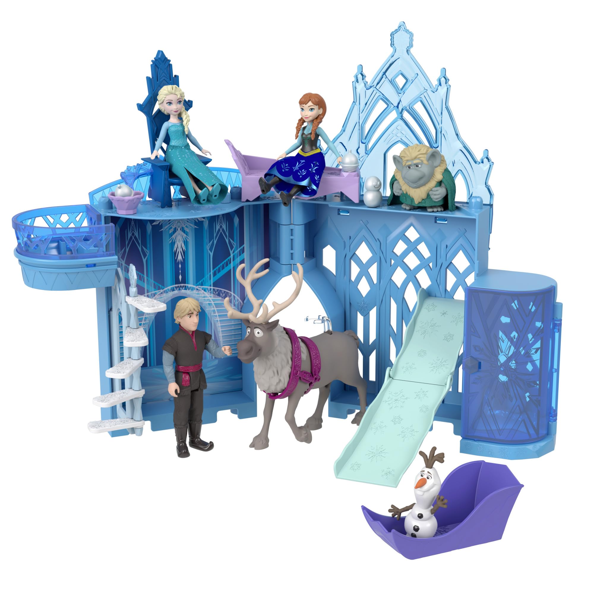 Mattel Disney Frozen Elsa's Ice Palace Stackable Playset with Small Doll and 8 Pieces