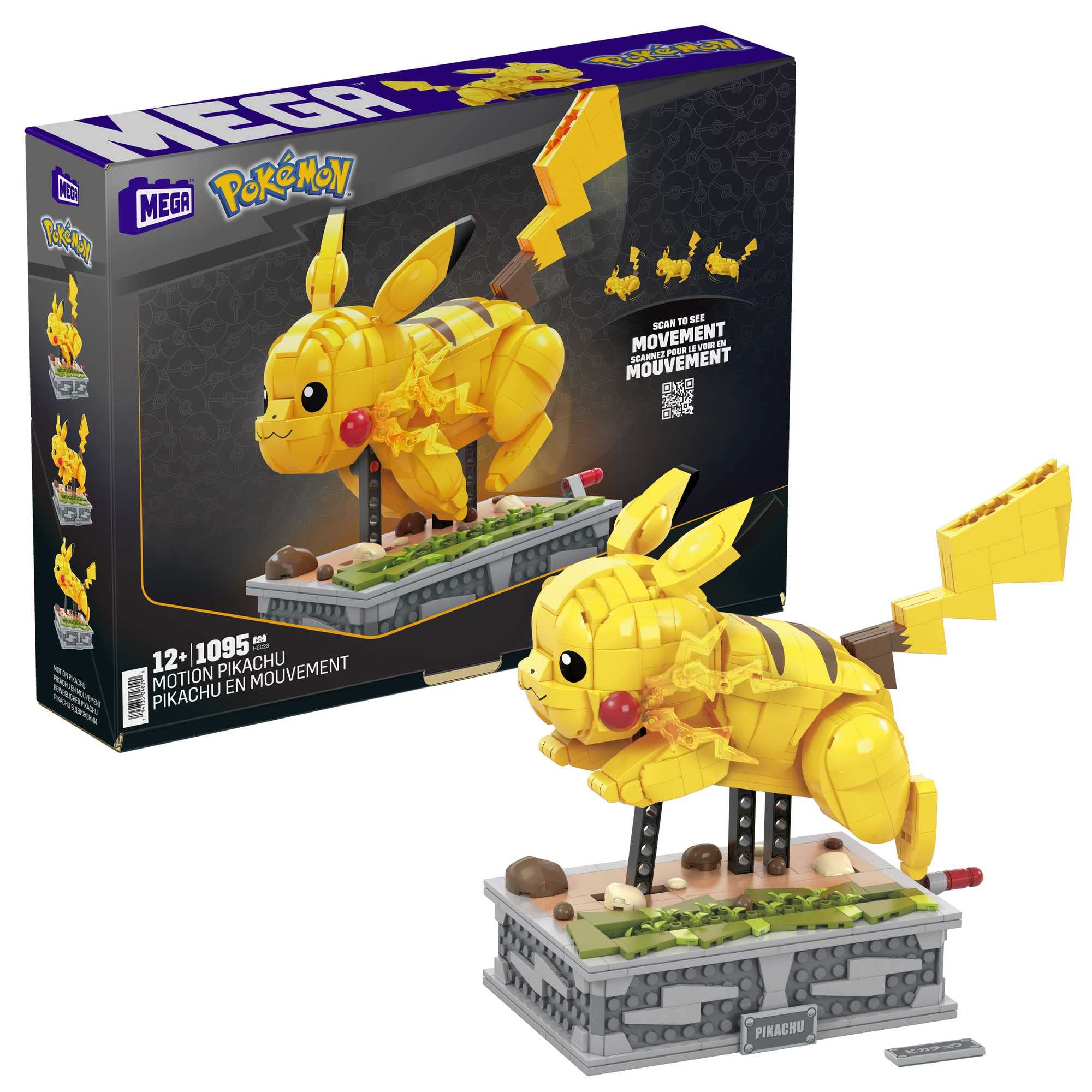 MEGA Pokémon Motion Pikachu Action Figure - 1095-Piece Building Set for Ages 12+ 1