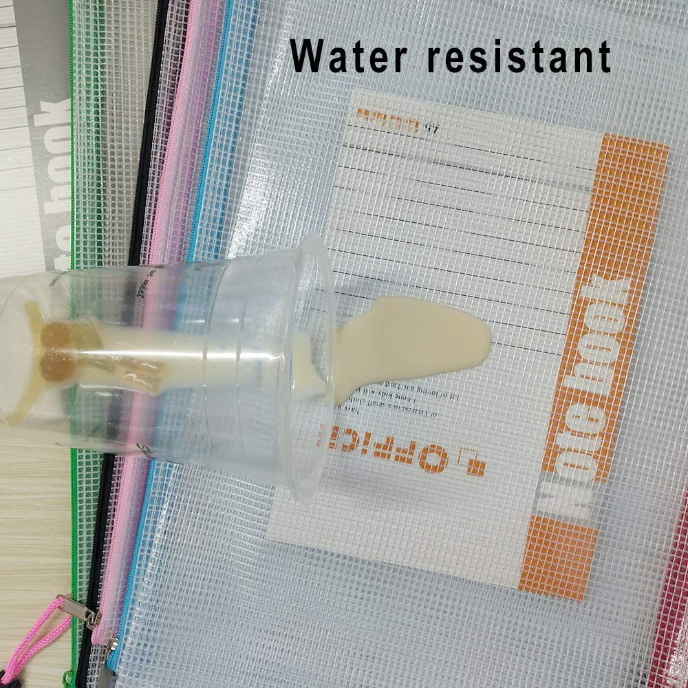 NORTHERN BROTHERS 24PCS A4 Plastic Zip Wallets - Waterproof PVC File Pockets | 8 Colors 4
