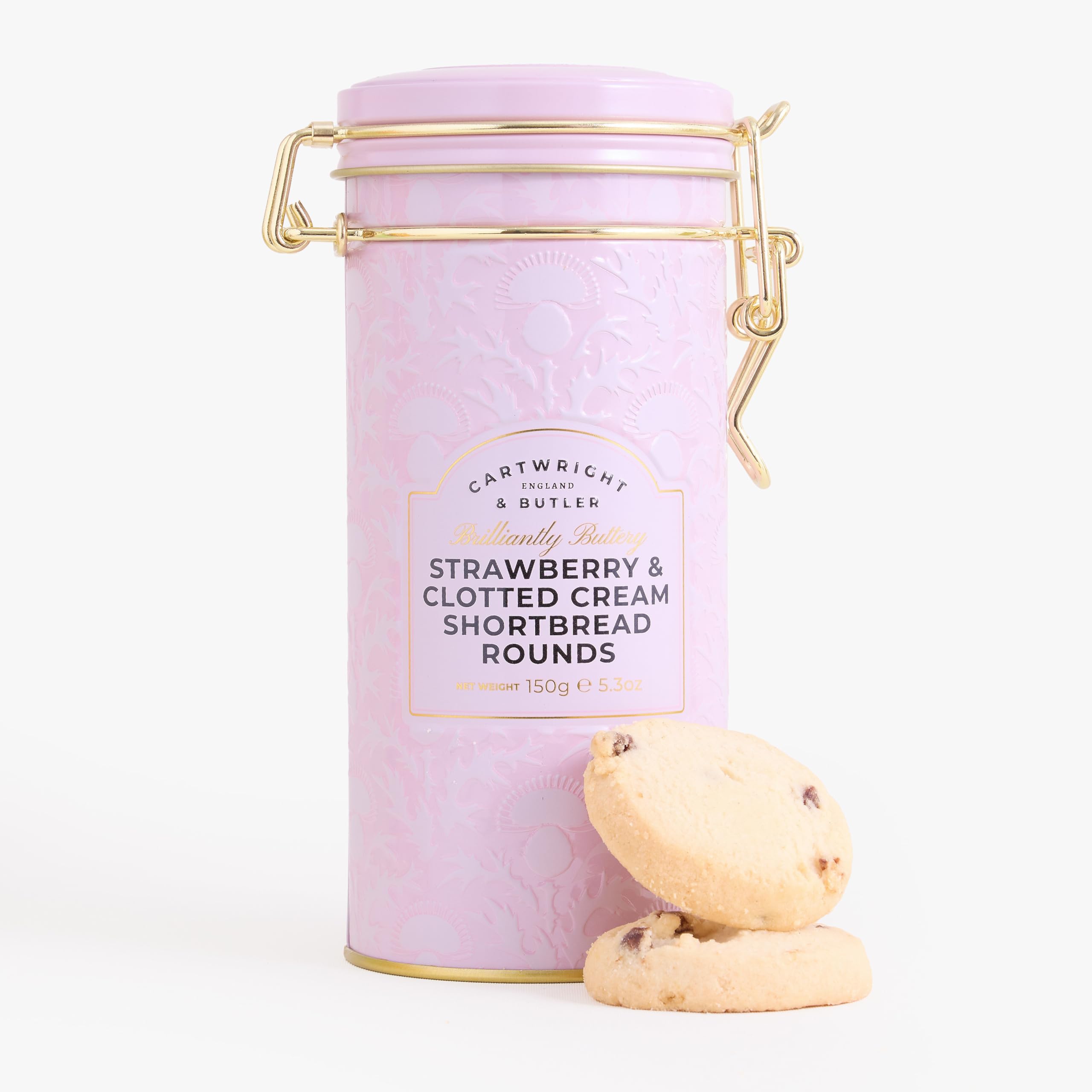 Cartwright & Butler Strawberry & Clotted Cream Shortbread Tin - 150g