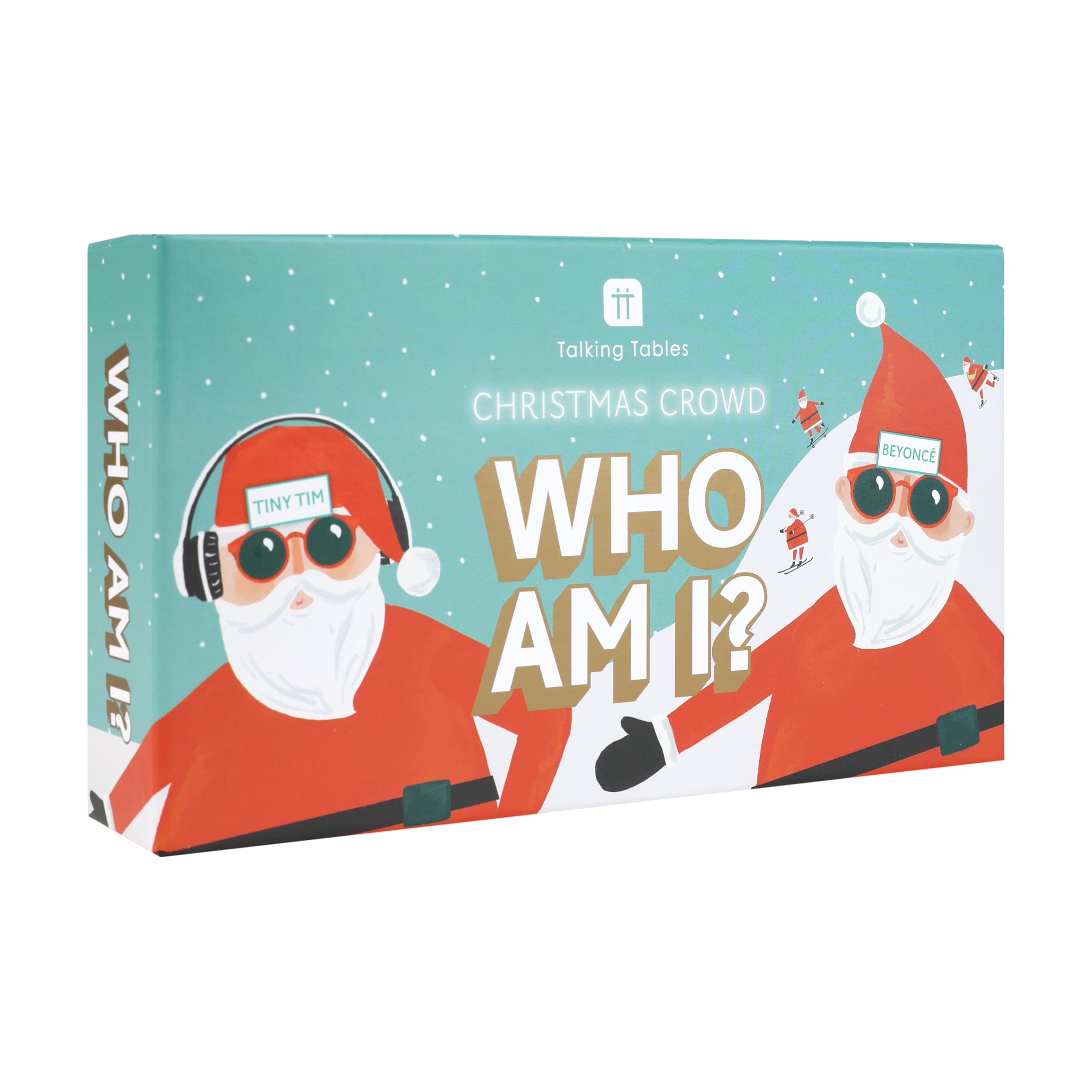 Talking Tables Who Am I? Christmas Quiz Game | Ages 7+ | 2+ Players | Includes 80 Cards & 8 Glasses