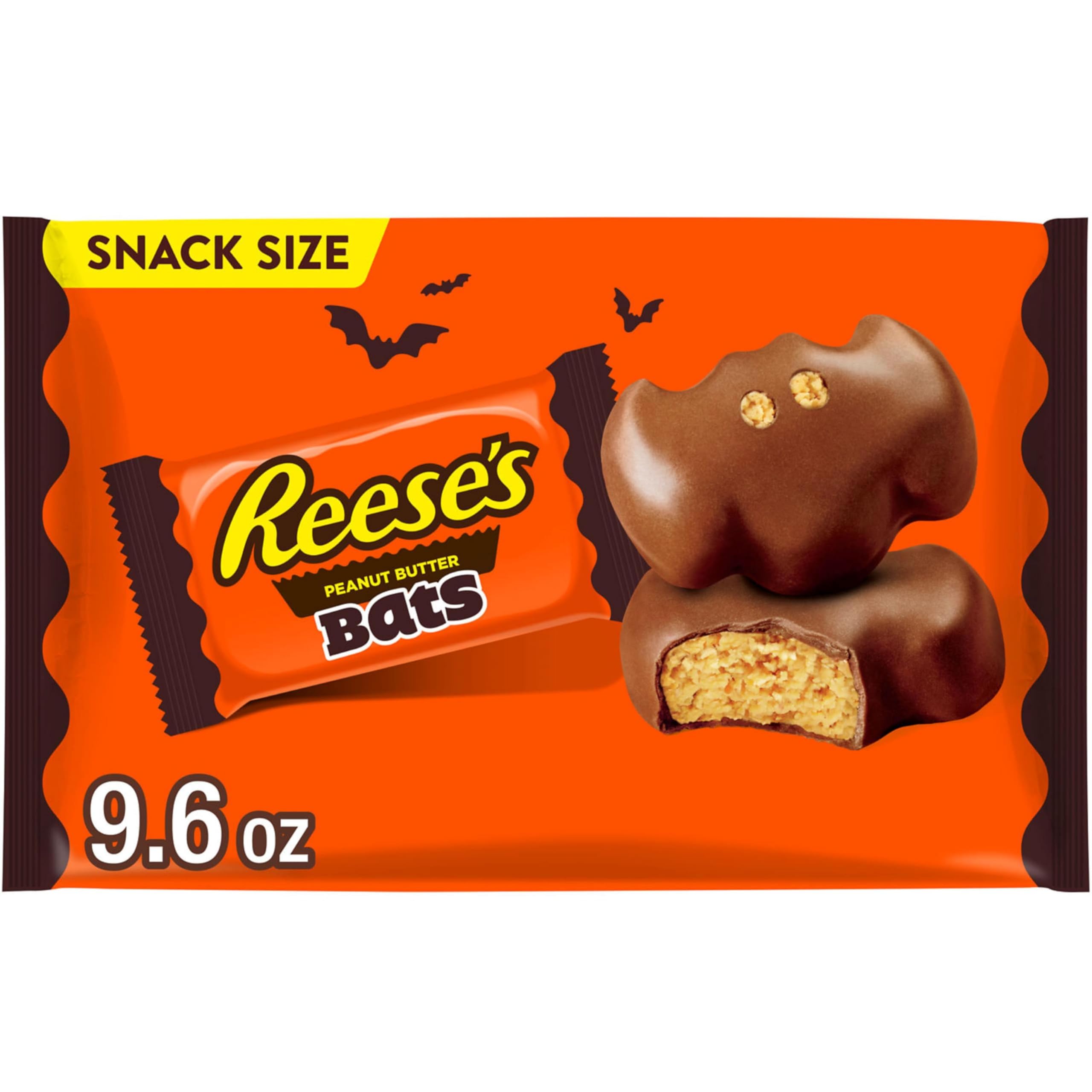 Reese's Peanut Butter Bats Snack Size Halloween Candy Bag 272g