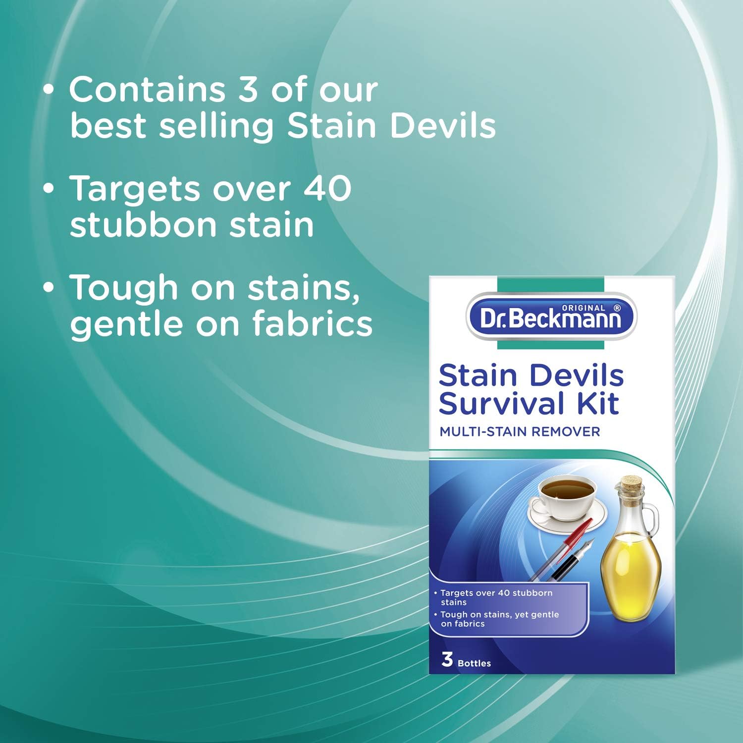 Dr. Beckmann Stain Devils Survival Kit (2 x 50ml, 1 x 50g) - Stain Remover for Washable Fabrics 2