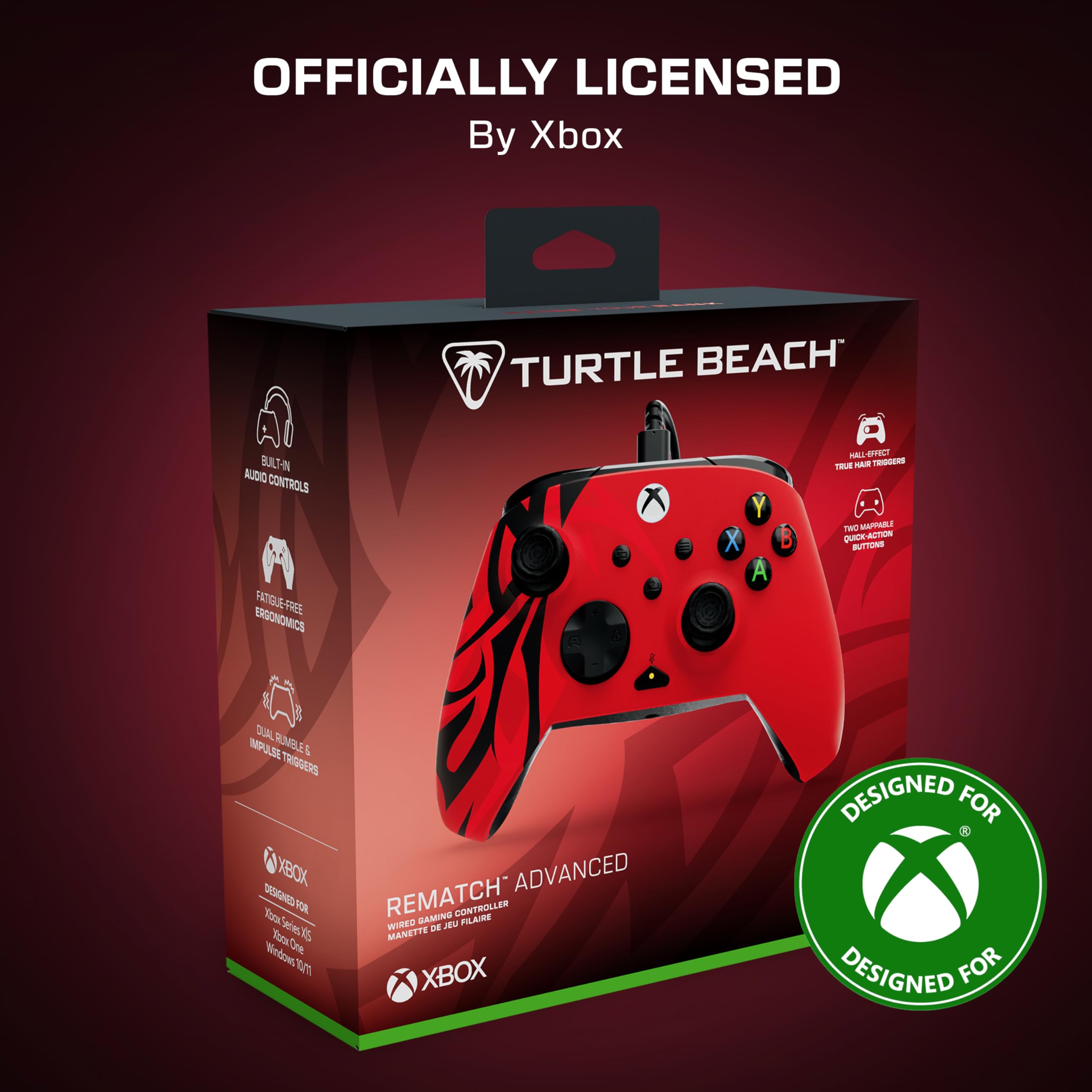 Turtle Beach Rematch Advanced Spirit Red Wired Gaming Controller for Xbox Series X|S, Xbox One, PC 2