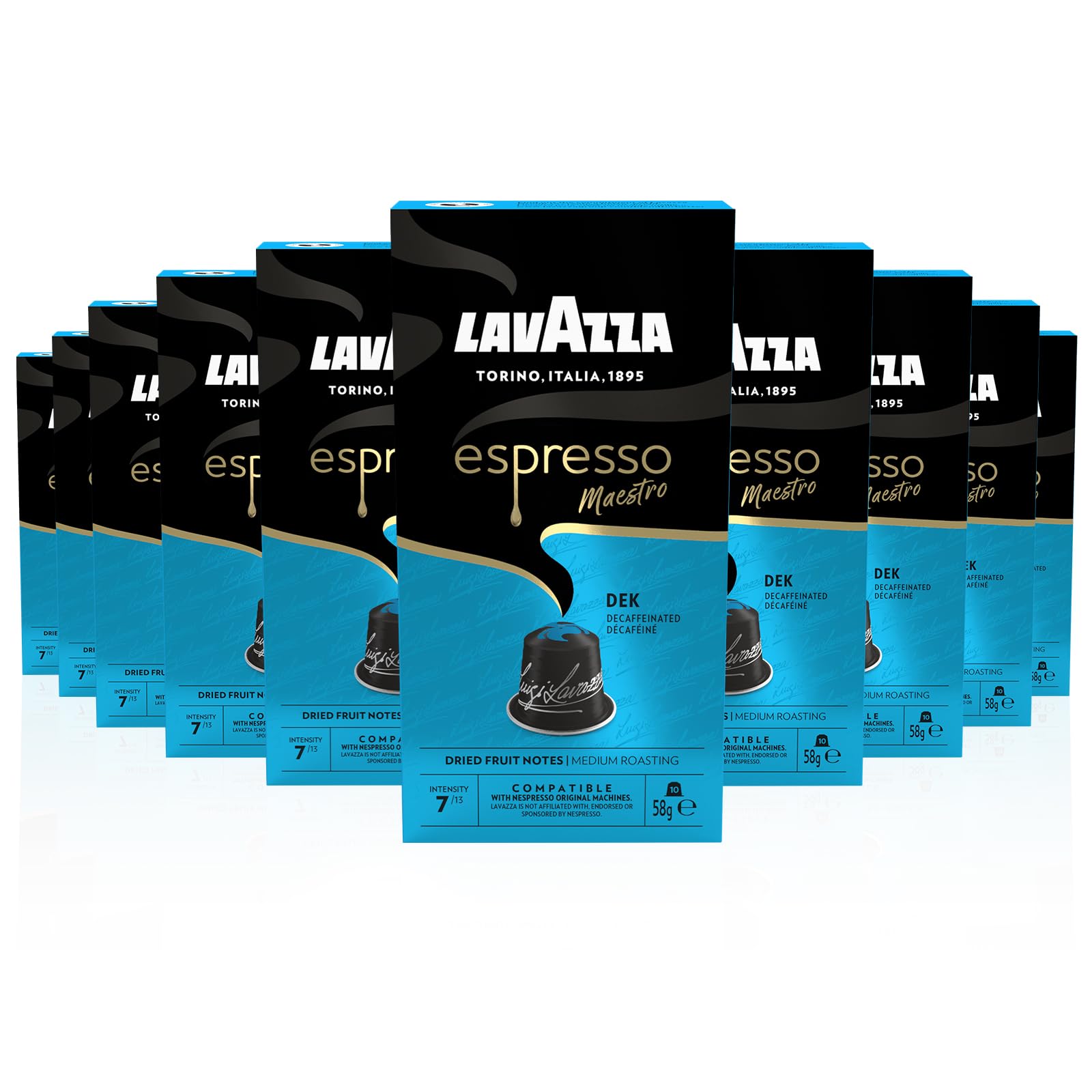 Lavazza Espresso Maestro Dek, 100 Aluminum Capsules, Decaffeinated Coffee for Nespresso Original Machines 1