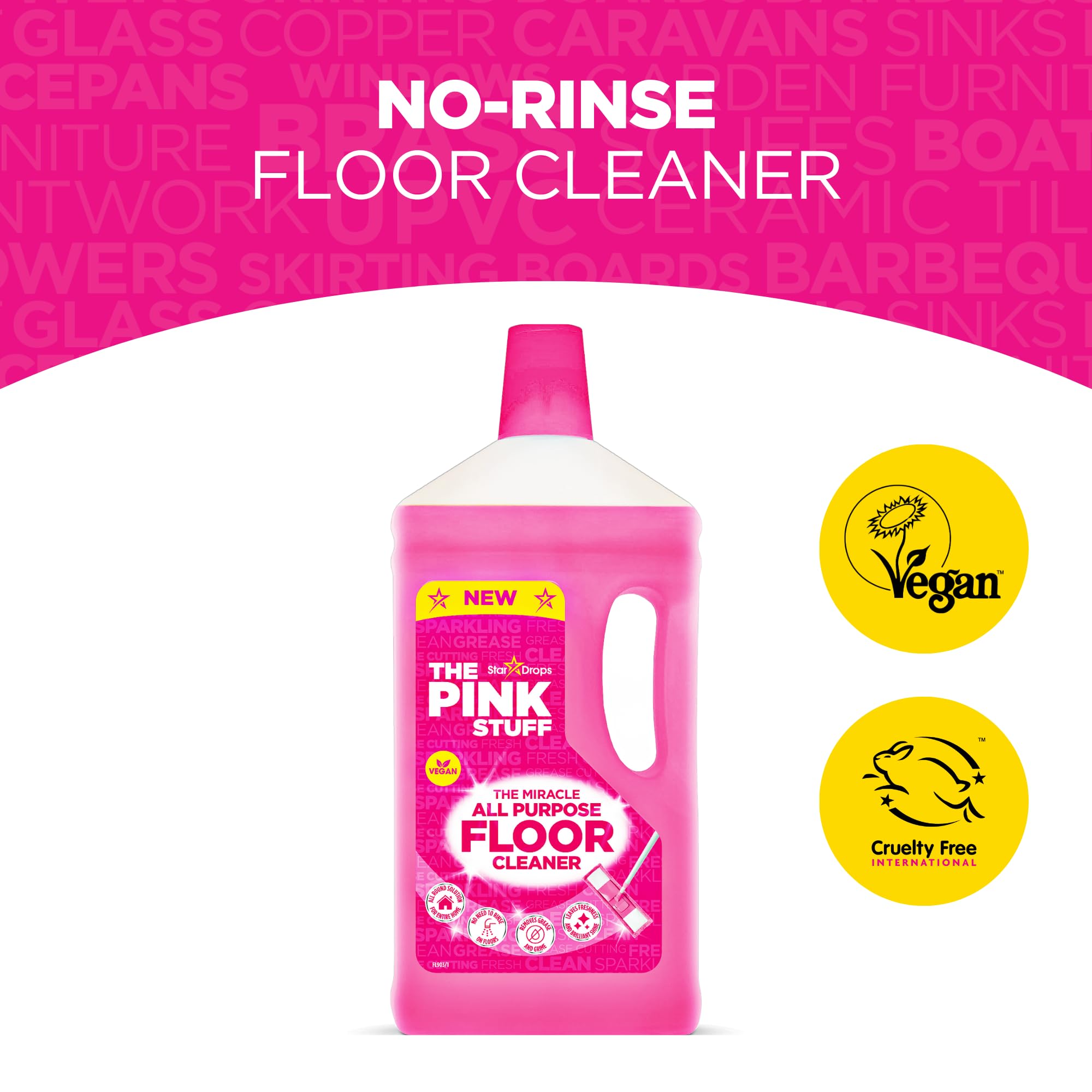 Stardrops Pink Stuff All Purpose Floor Cleaner - Concentrated Formula | 1 Litre