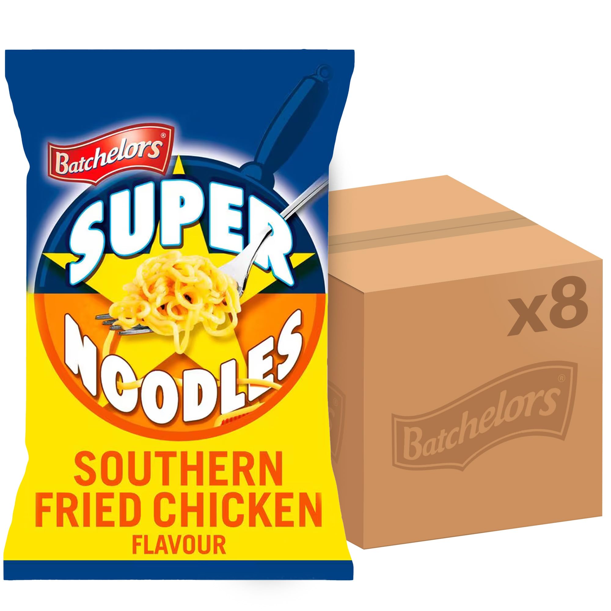 Batchelors Super Noodles Southern Fried Chicken Flavour, Instant Snack, Pack of 8 1