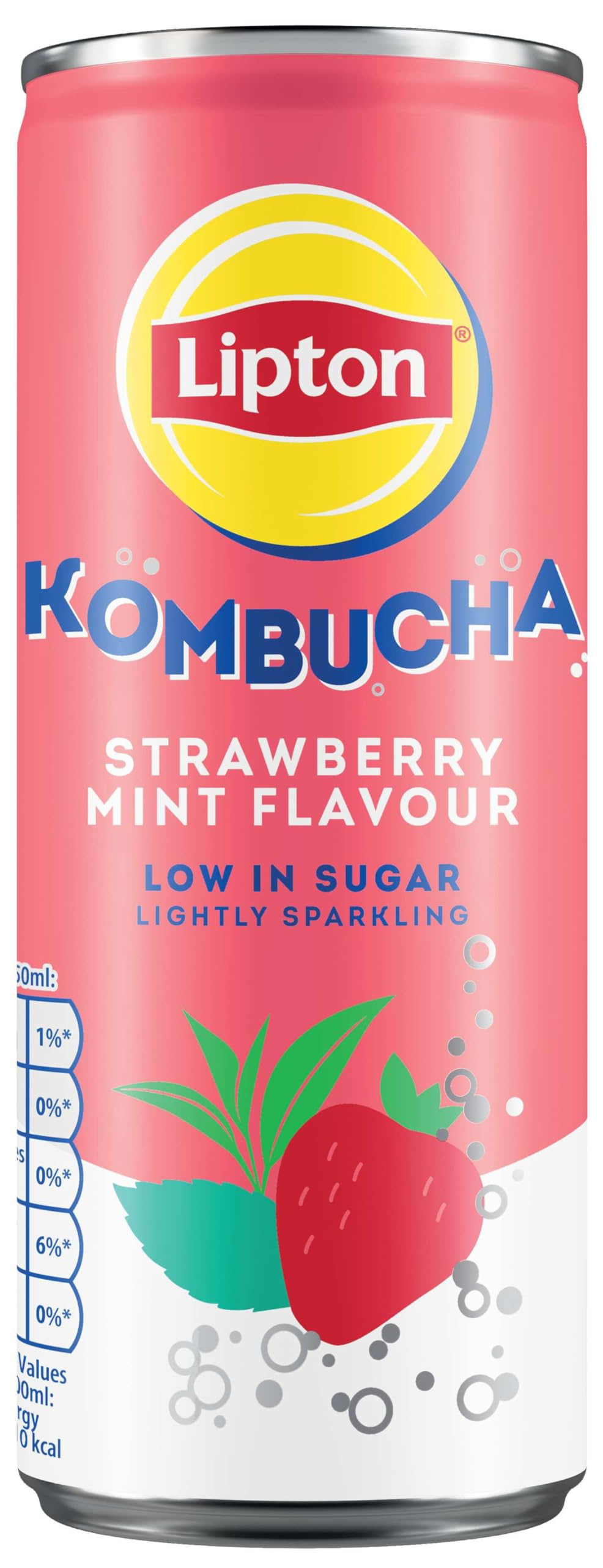 Lipton Kombucha Strawberry & Mint Flavored Tea Drink, 250ml (Pack of 4) 2