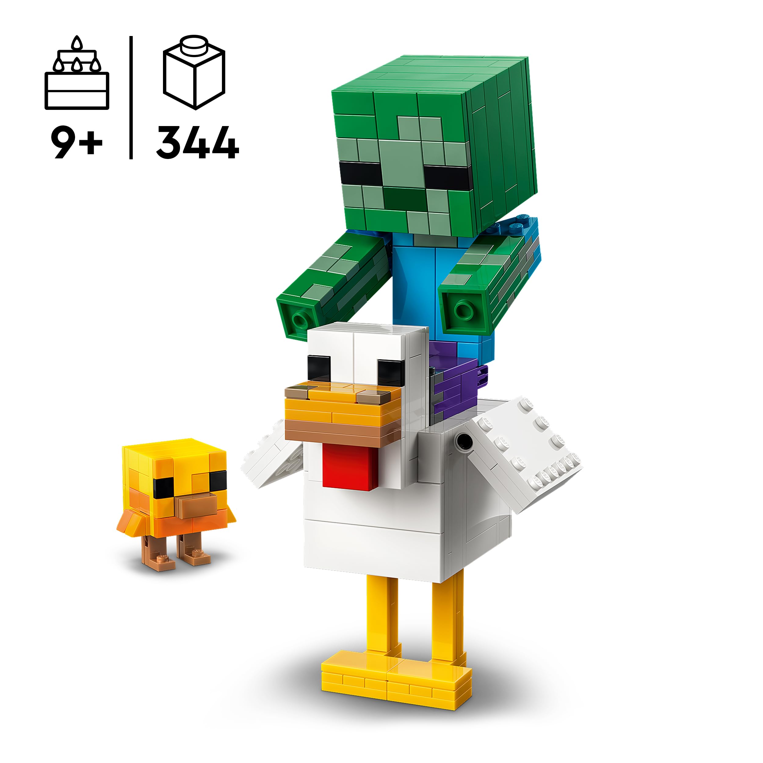 LEGO Minecraft Chicken Jockey Building Set | 3 Figures | Ages 9+