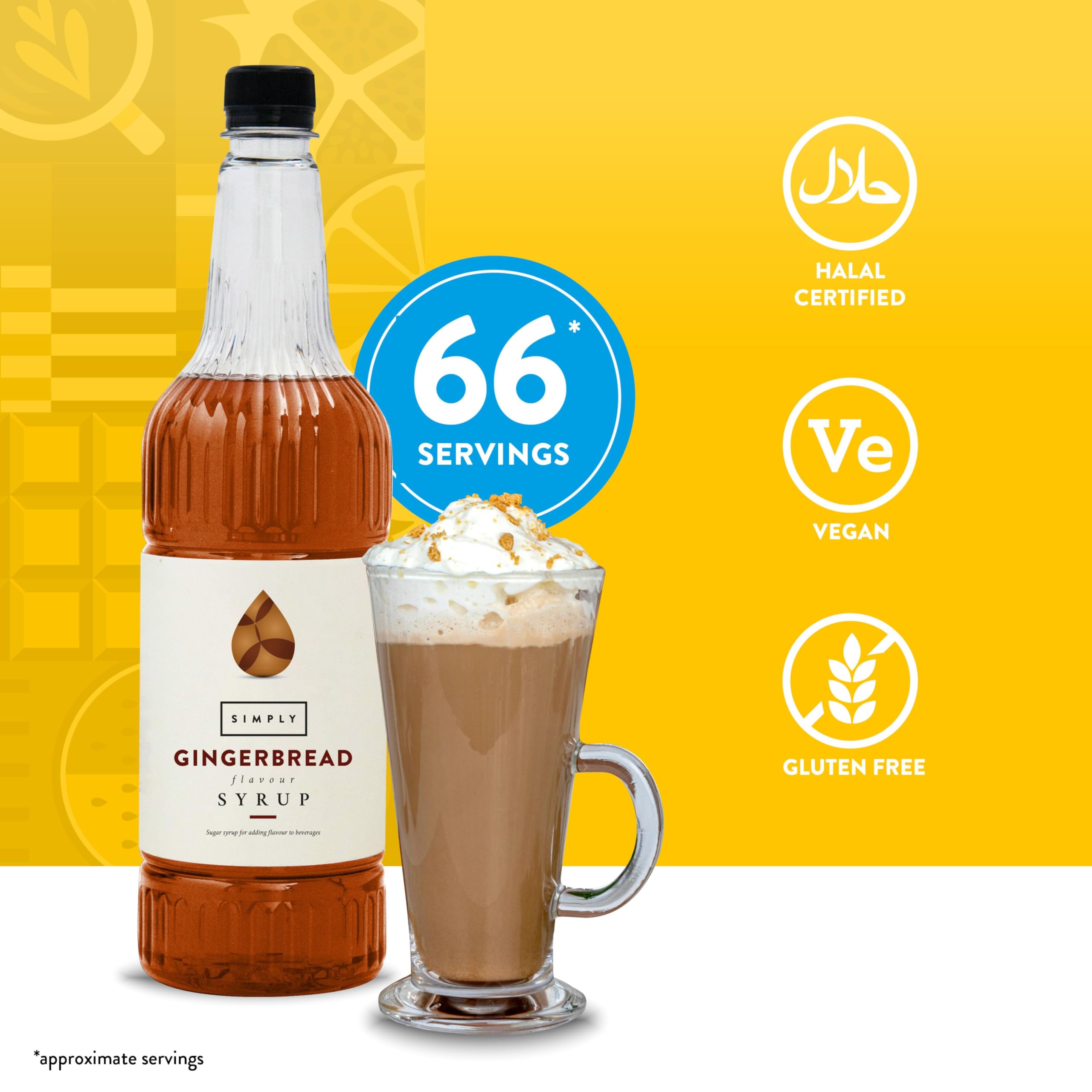 Simply Gingerbread Syrup - Warming Ginger & Cinnamon Flavor | 1 Litre Liquid