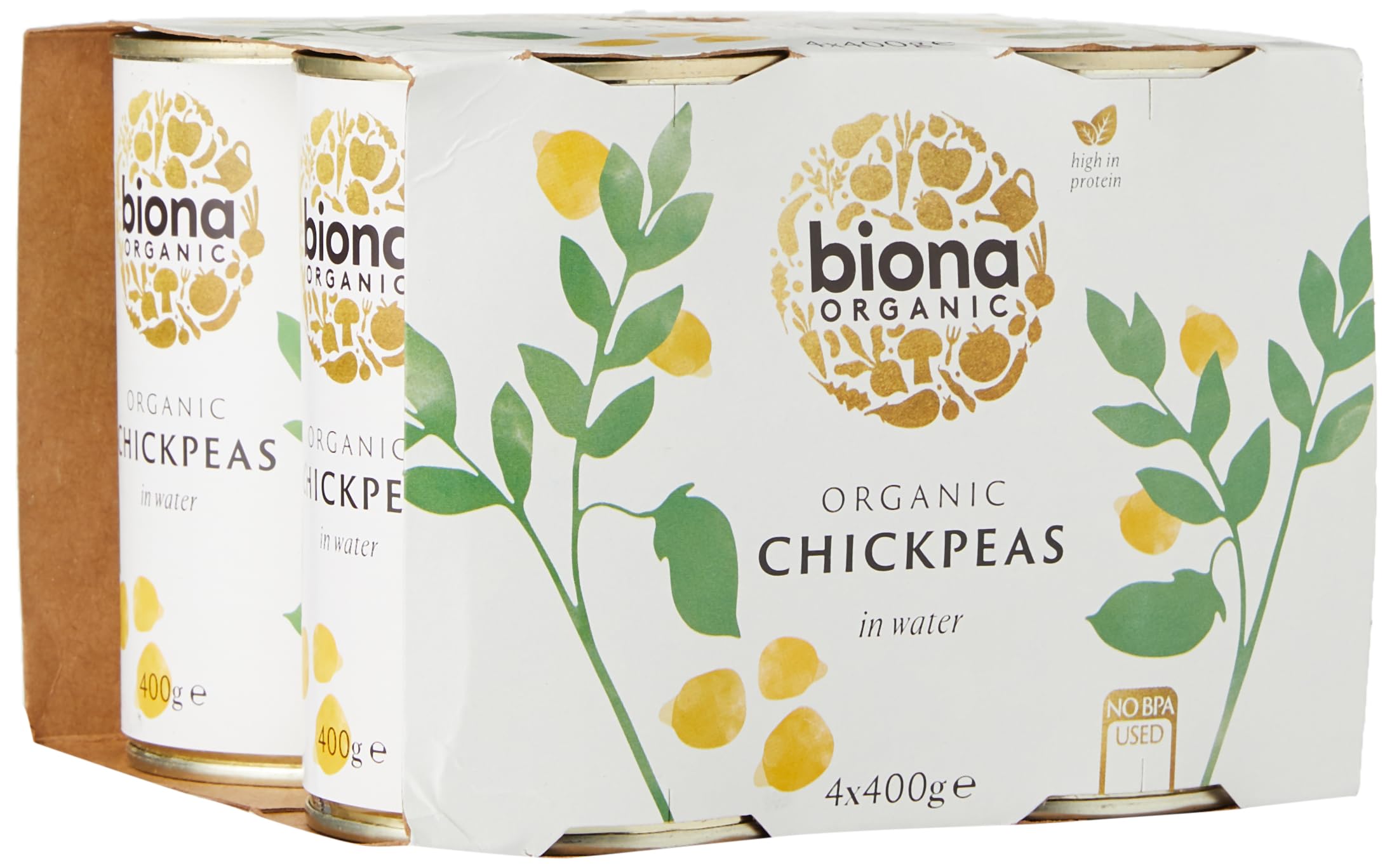 Biona Organic Chick Peas 4 x 400g - Vegan, No Added Salt, Source of Fibre & Protein 1