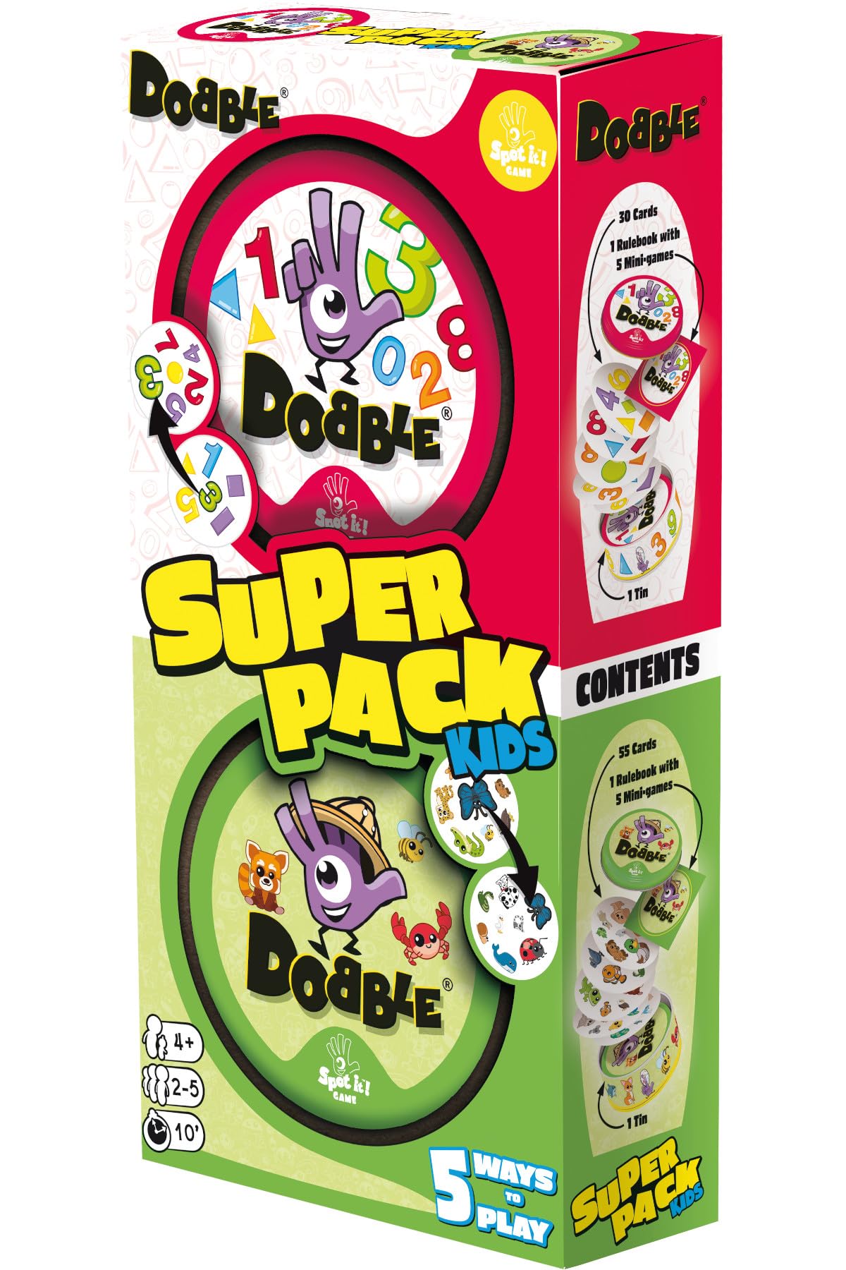 Asmodee Dobble Super Pack Kids 123 + Animals Family Card Game 1