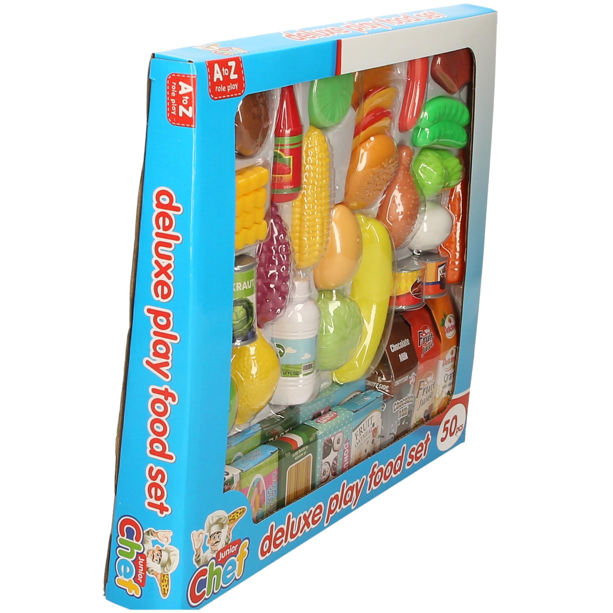 Junior Chef Deluxe Play Food Set - 50 Pieces, Educational Role Play Toys for Children 6