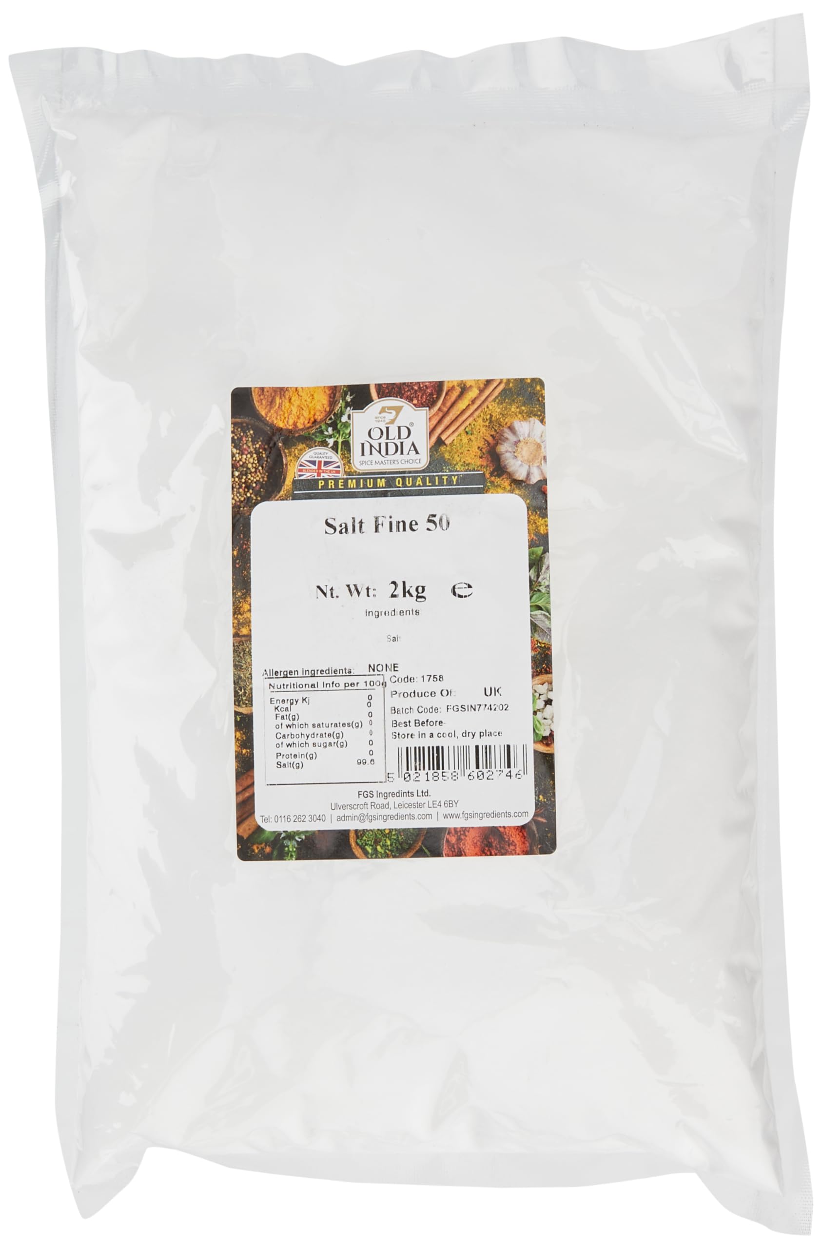 Old India Fine Salt - 2kg | Natural, Additive-Free, GMO-Free