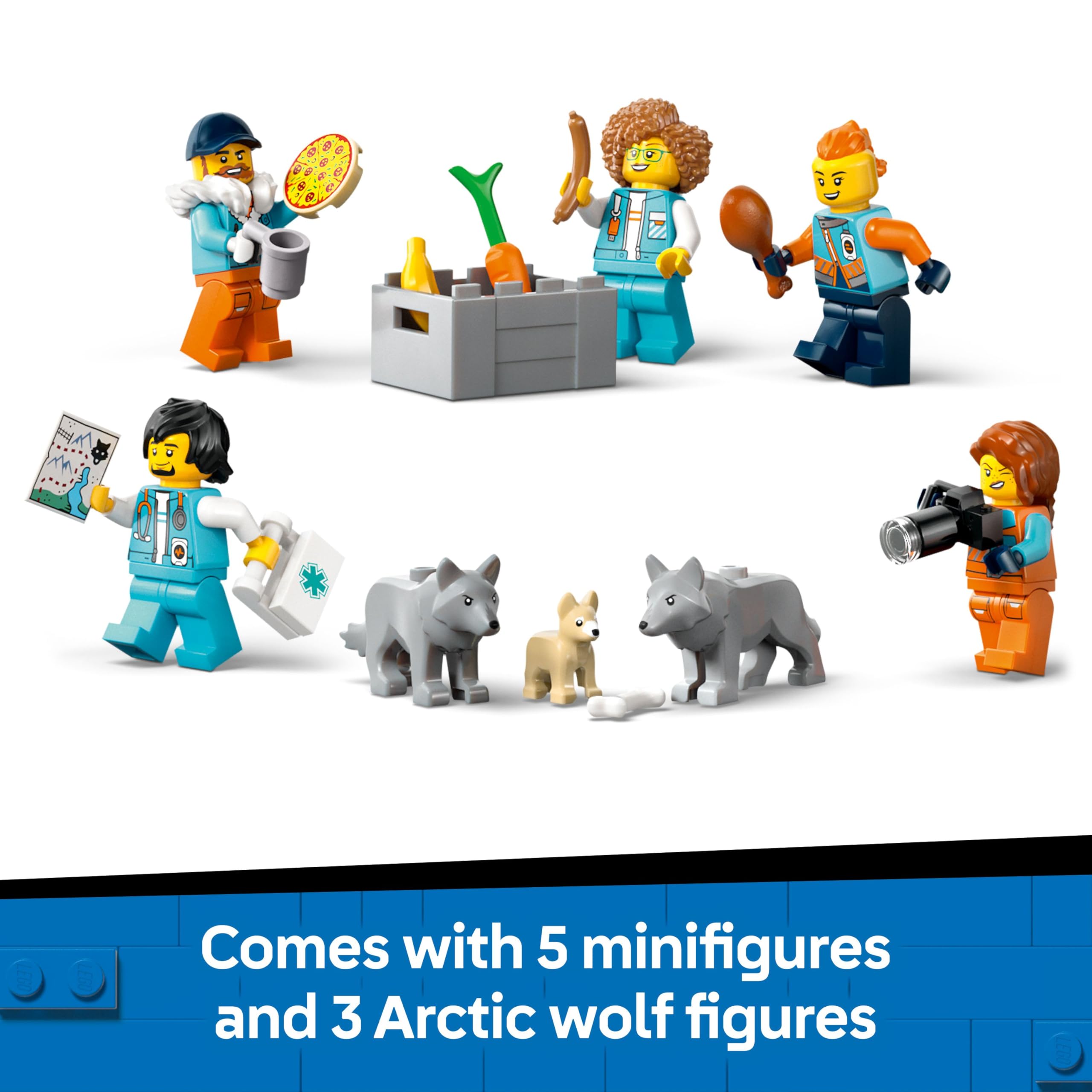LEGO City Arctic Explorer Science Lab Truck - Building Set with Minifigures & Snowmobile for Ages 8+ 2