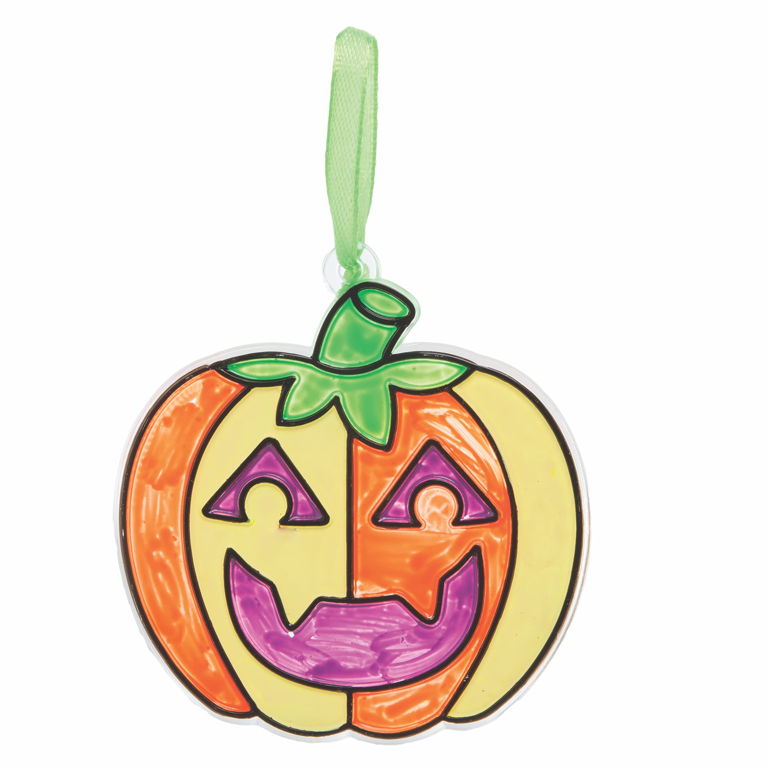 Baker Ross FE751 Pumpkin Suncatcher Decorations - Pack of 10, Multicolor Acrylic Craft Kits 2