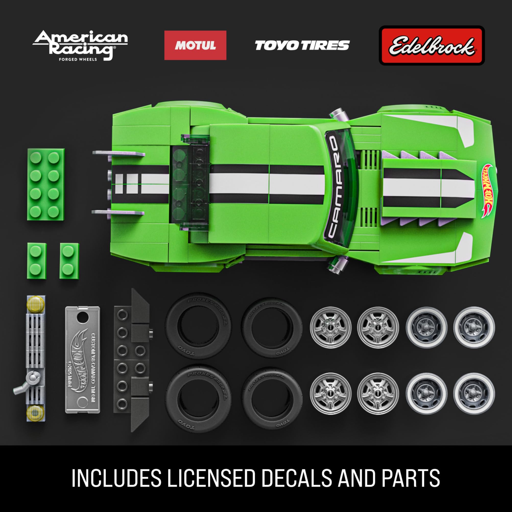 Mattel Brick Shop Hot Wheels Speed Series Building Set - Custom ’68 Camaro (290 Pieces, Ages 10+) 2