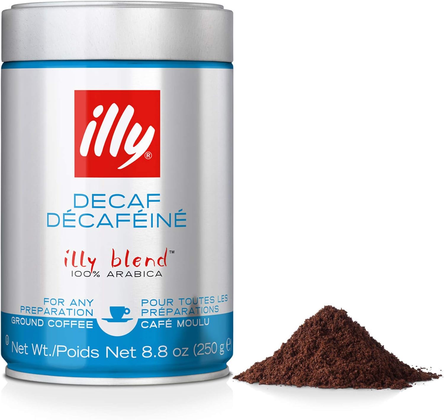 illy Coffee - Decaffeinated Ground Coffee, Medium Roast, 100% Arabica, 250g 1