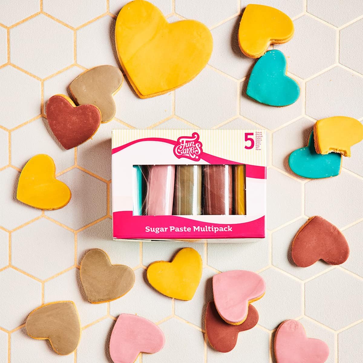 FunCakes Sugar Paste Multipack Earth Colour Palette - 5 x 100g Vanilla Fondant for Cake Decorating 3