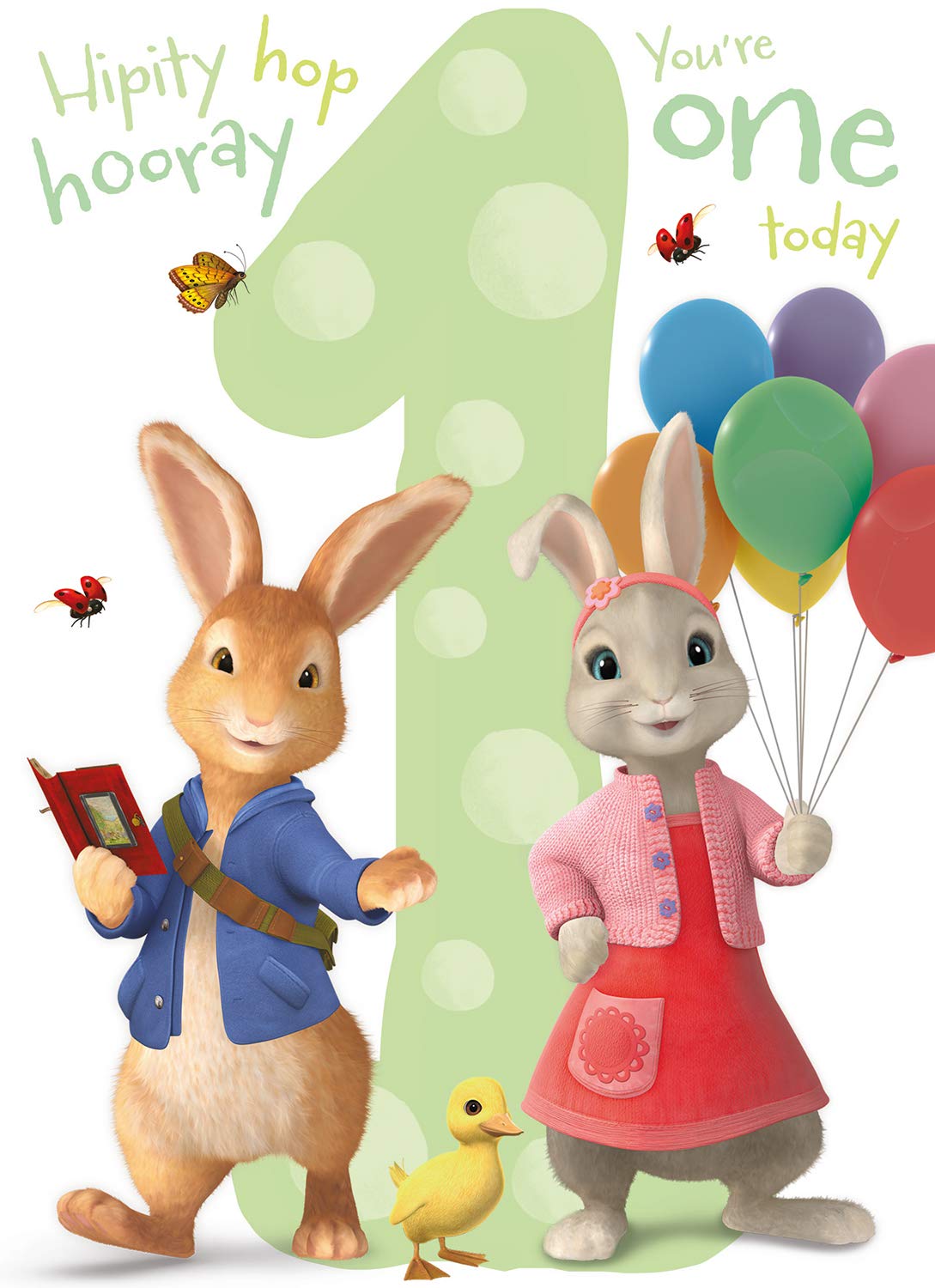 Danilo Promotions Ltd Peter Rabbit Official Age 1 Birthday Card | 7x6 inch | Unisex-Babies